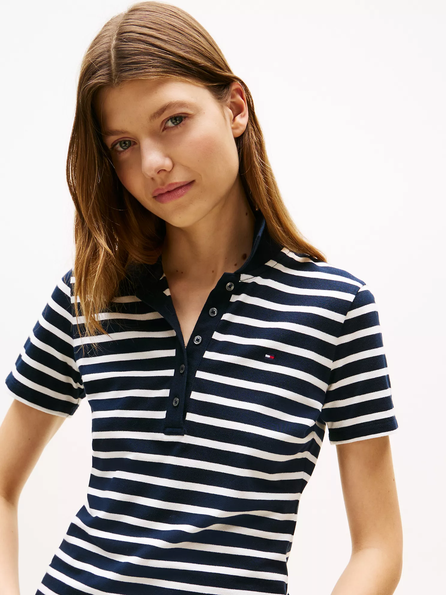 Slim Fit Stripe Stretch-Cotton Polo - Navy Multi Stripe 7 Slim Fit Stripe Stretch-Cotton Polo
- Navy Multi Stripe