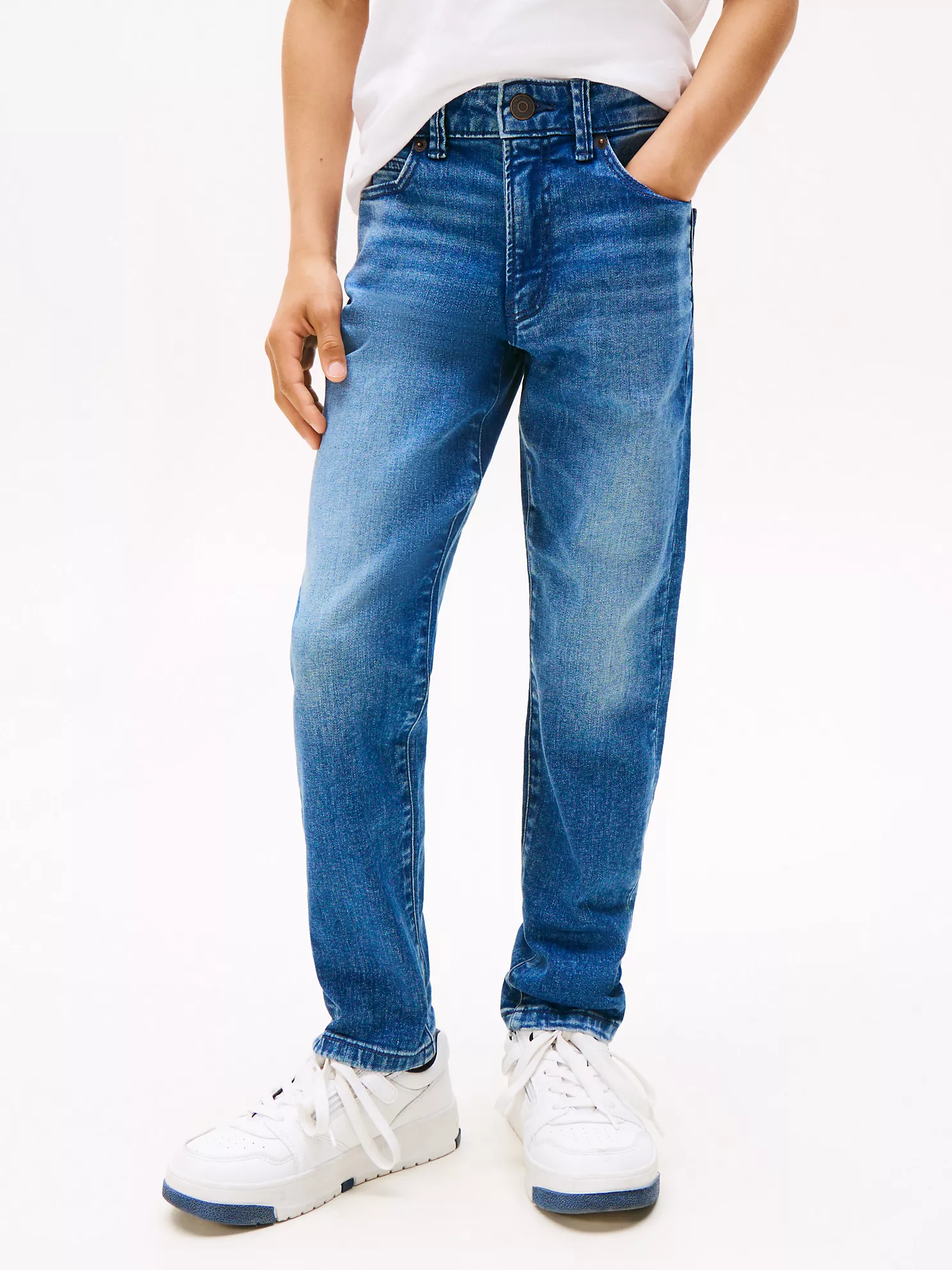 Kids' Faded Mid-Wash Straight Fit Jean - Blue 7 Kids' Faded Mid-Wash Straight Fit Jean
- Blue