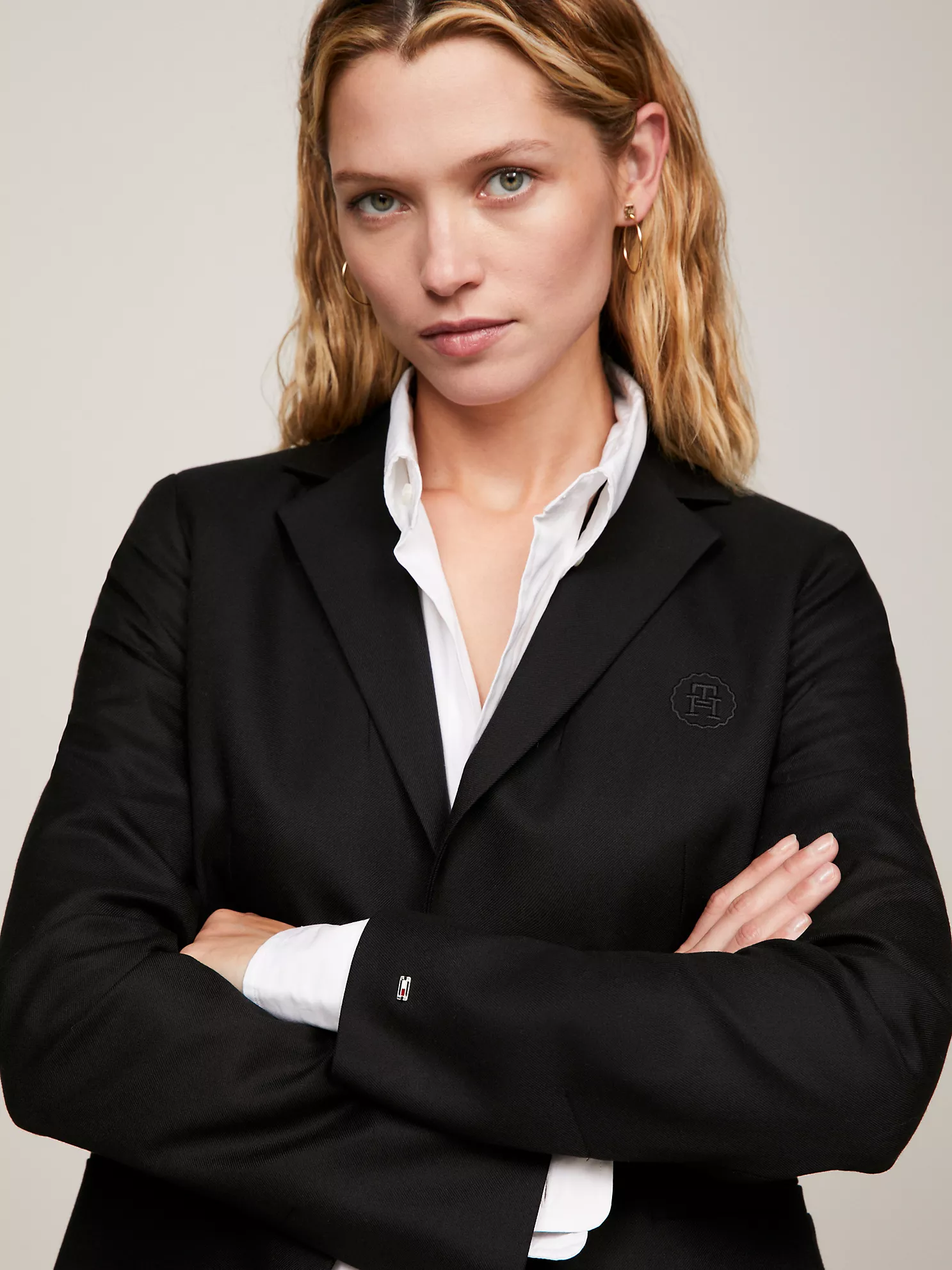 Solid Stretch Blazer - Black 8 Solid Stretch Blazer
- Black