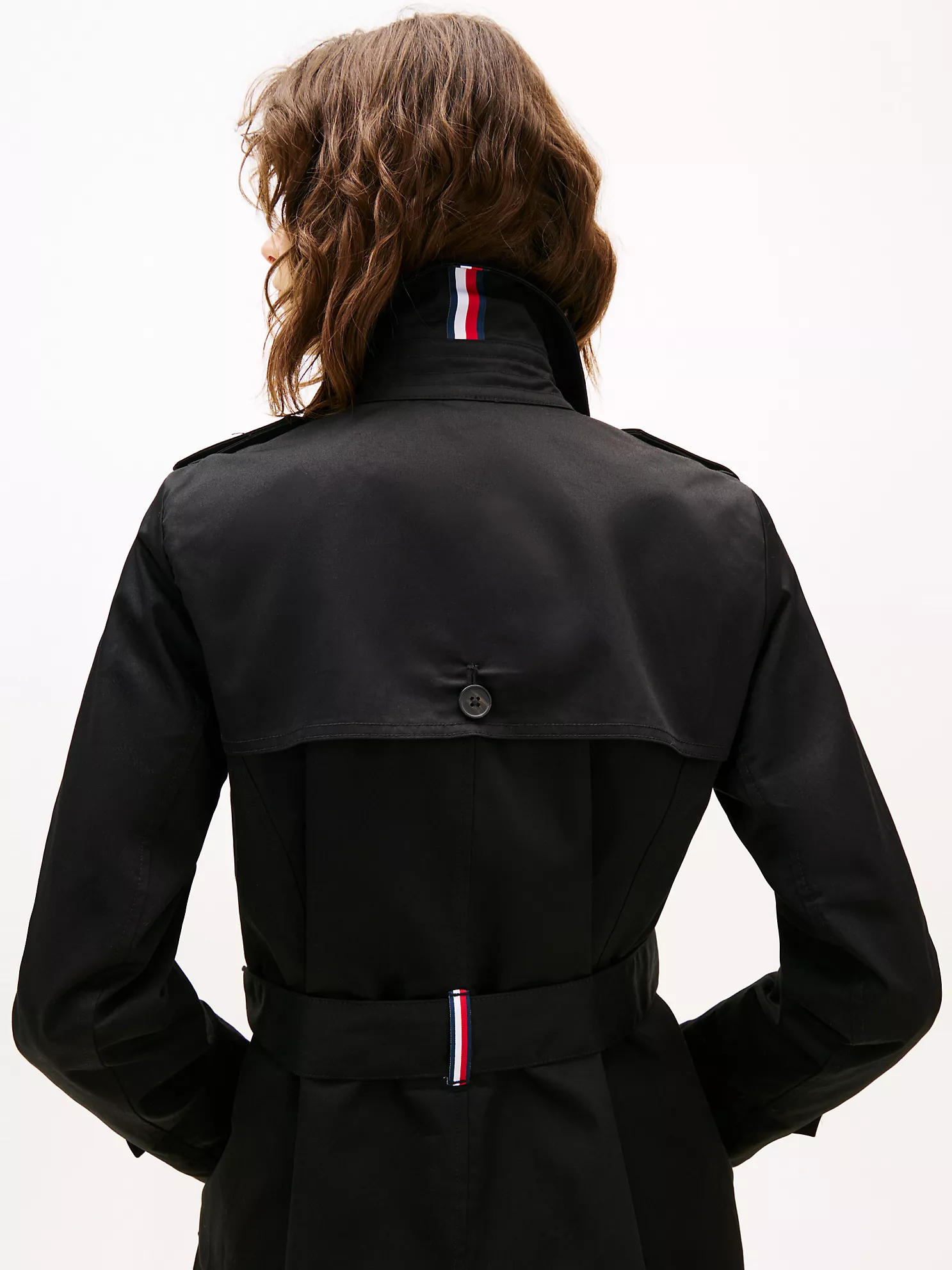 Double-Breasted Belted Trench Coat - Black 8 Double-Breasted Belted Trench Coat
- Black