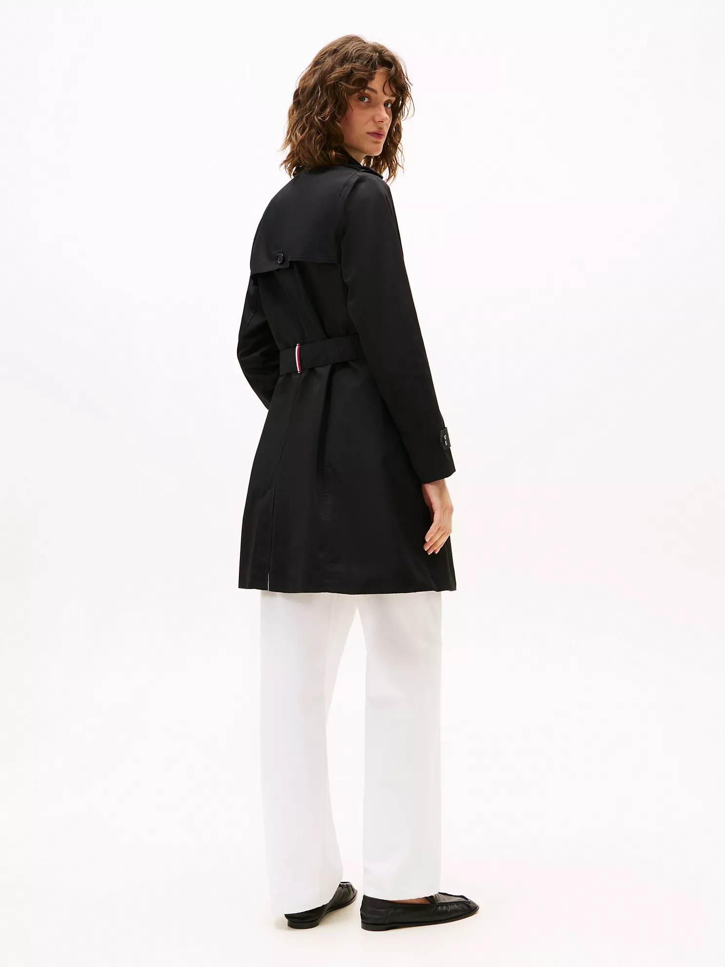 Double-Breasted Belted Trench Coat - Black 9 Double-Breasted Belted Trench Coat
- Black