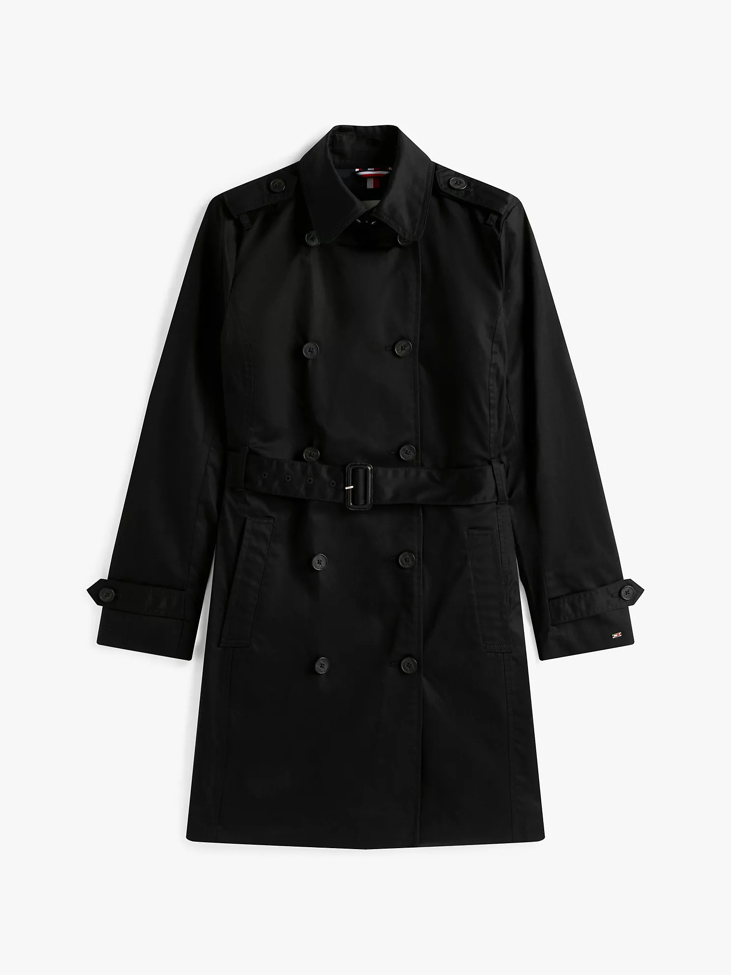Double-Breasted Belted Trench Coat - Black 10 Double-Breasted Belted Trench Coat
- Black