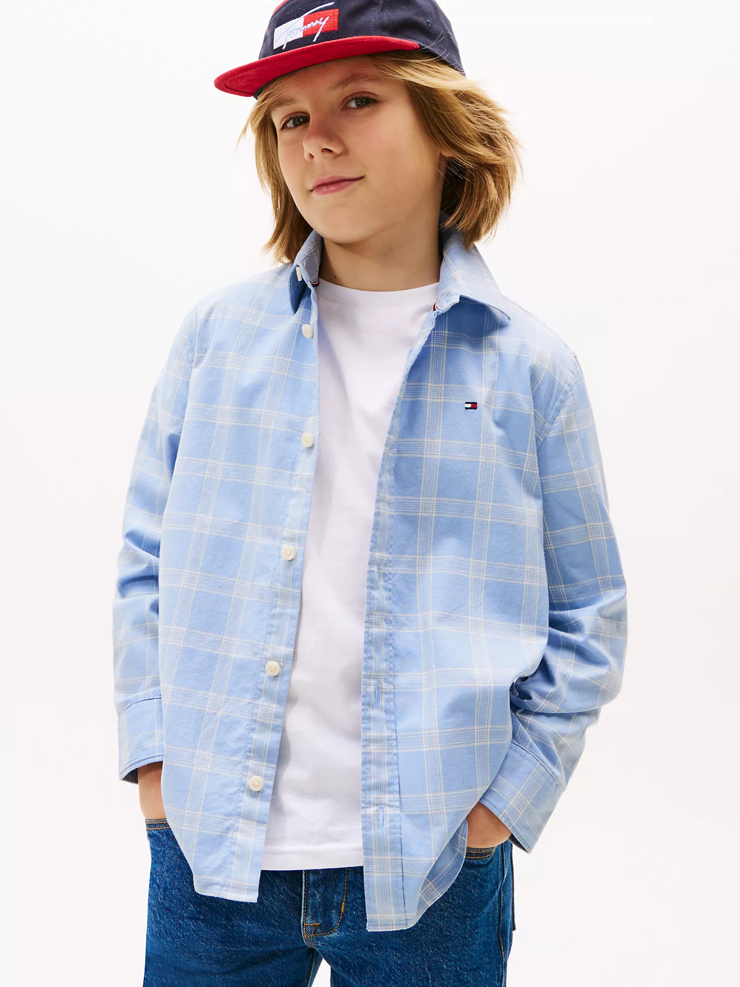 Kids' Multicolor Check Oxford Shirt - Cloudy Blue Check 1 Kids' Multicolor Check Oxford Shirt
- Cloudy Blue Check