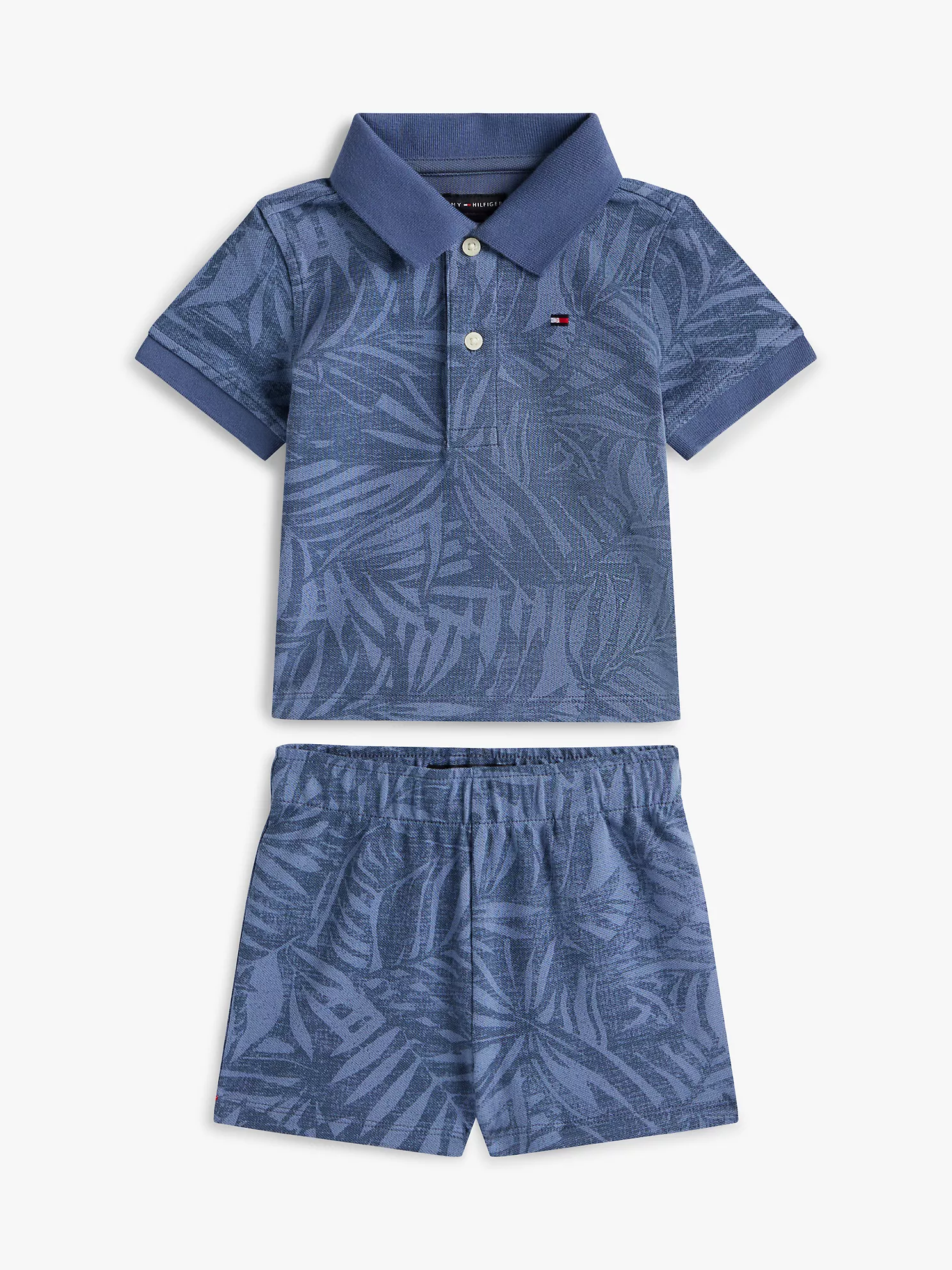 Babies' Palm Print Shirt and Short Set - Faded Indigo 1 Babies' Palm Print Shirt and Short Set
- Faded Indigo