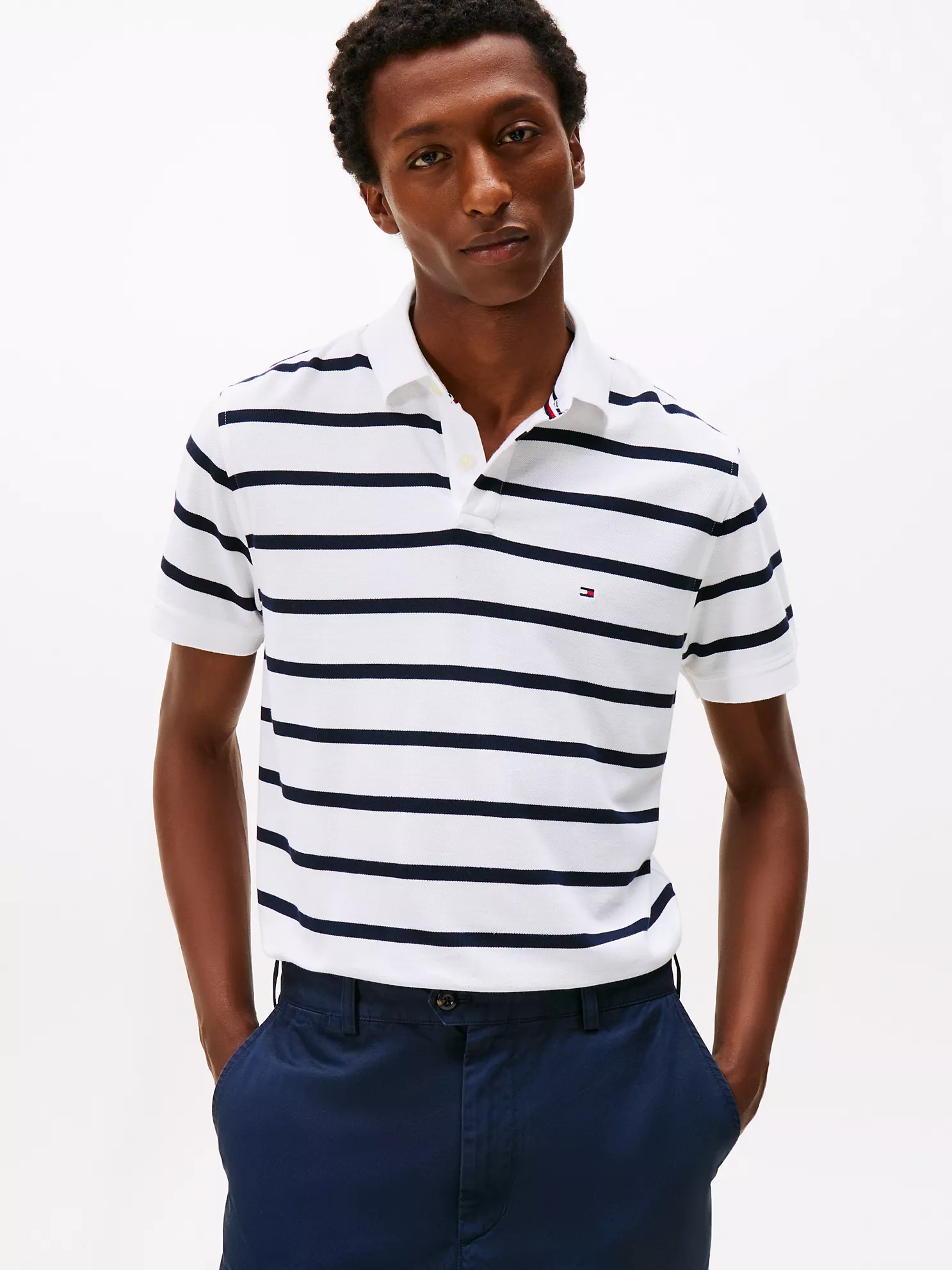 Regular Fit Stripe Wicking Polo - Fresh White Stripe 1 Regular Fit Stripe Wicking Polo
- Fresh White Stripe