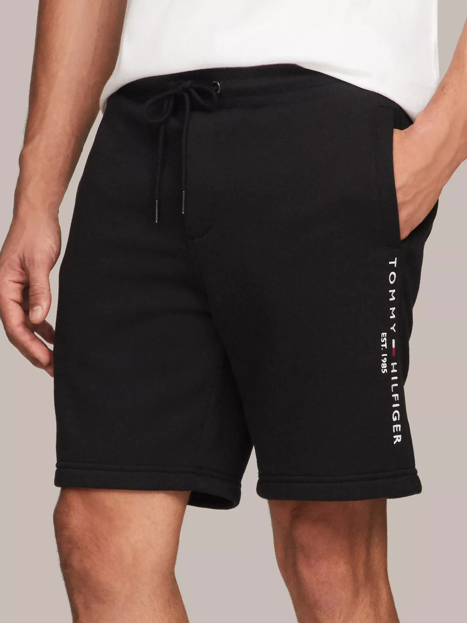 Embroidered Tommy Logo Sweatshort - Black 1 Embroidered Tommy Logo Sweatshort
- Black