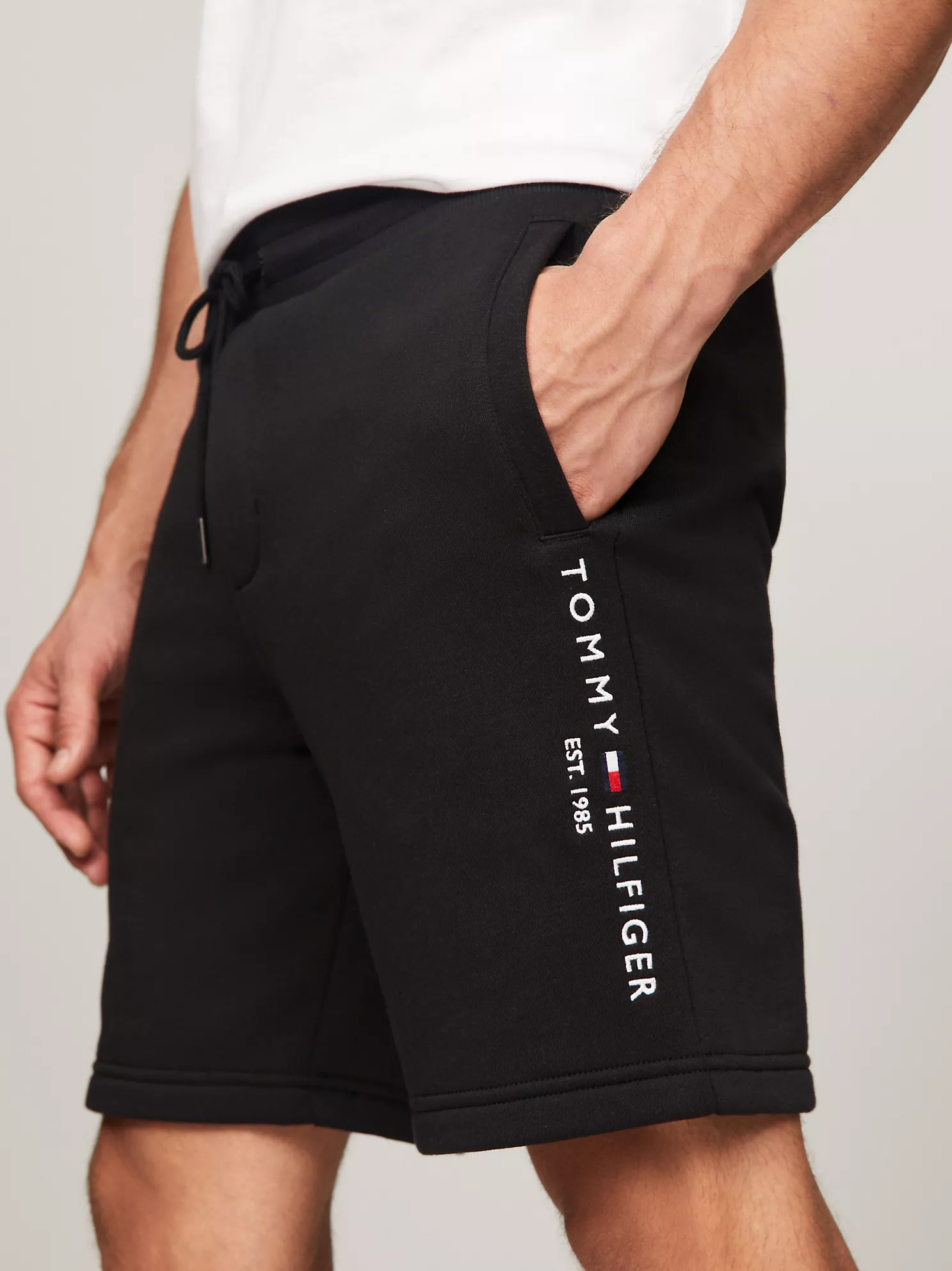 Embroidered Tommy Logo Sweatshort - Black 7 Embroidered Tommy Logo Sweatshort
- Black