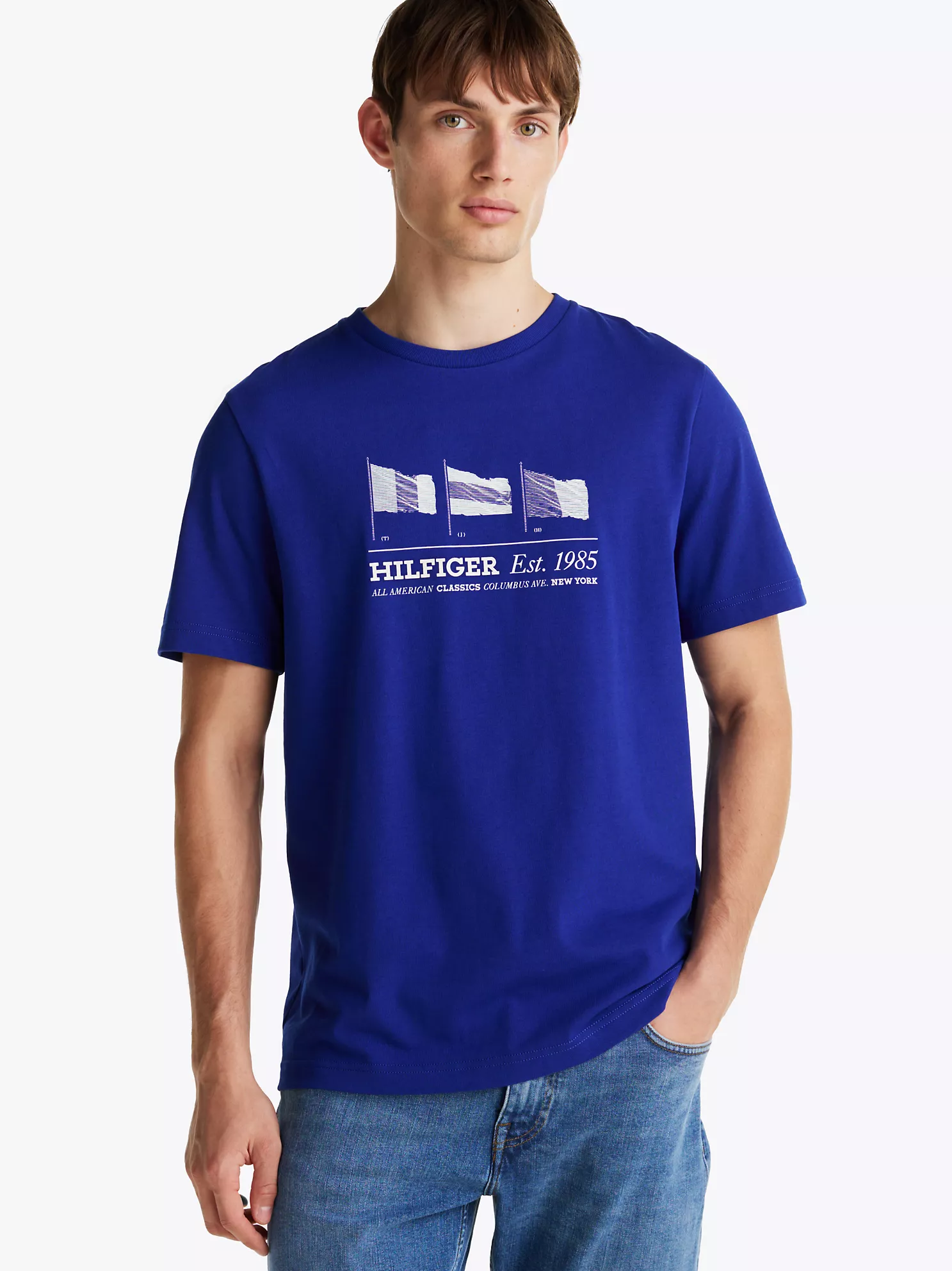 Embroidered Hilfiger Flags T-Shirt - Wedge Blue 1 Embroidered Hilfiger Flags T-Shirt
- Wedge Blue