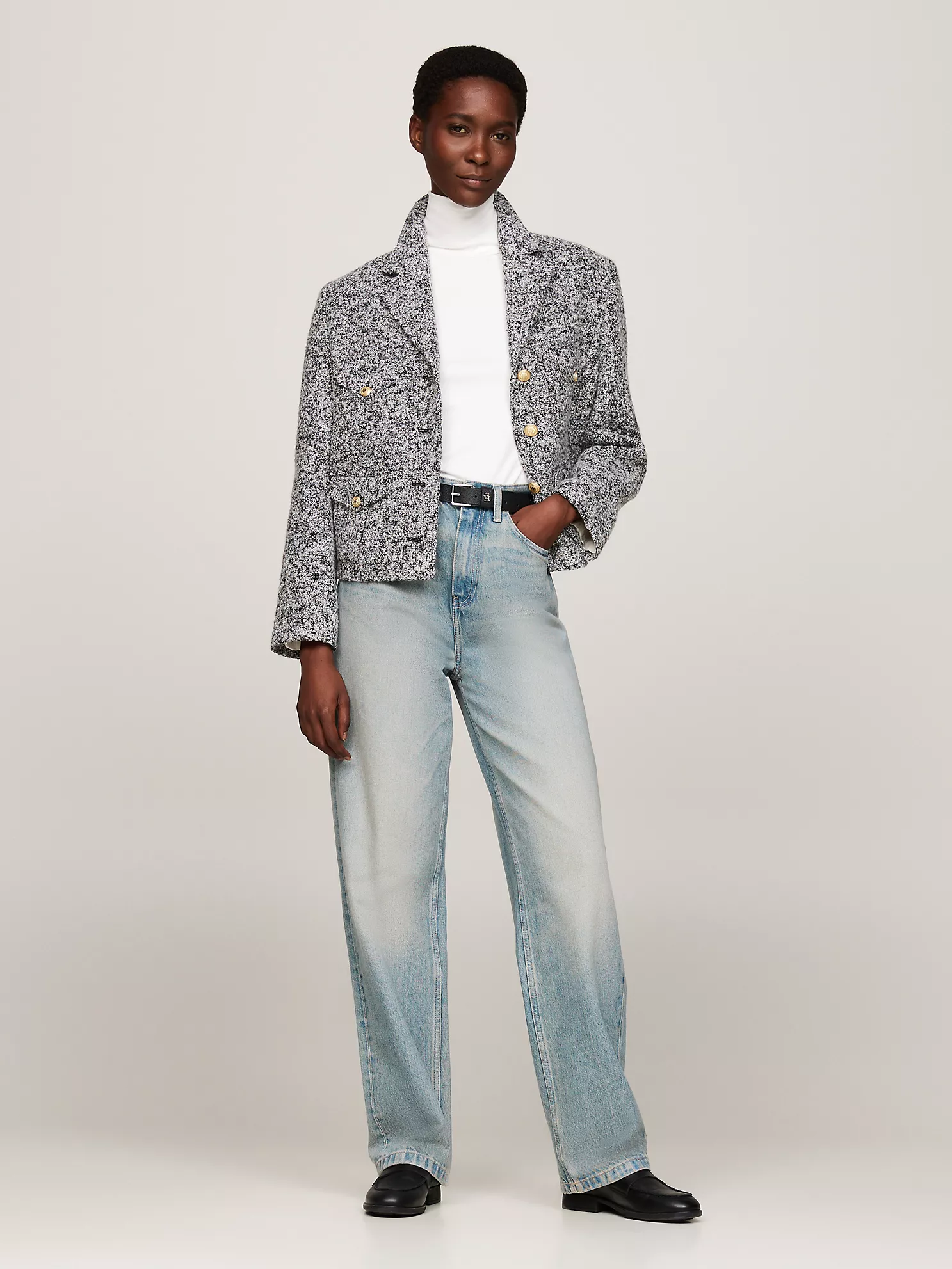 Boucle Boxy Jacket - Medium Heather Grey 6 Boucle Boxy Jacket
- Medium Heather Grey