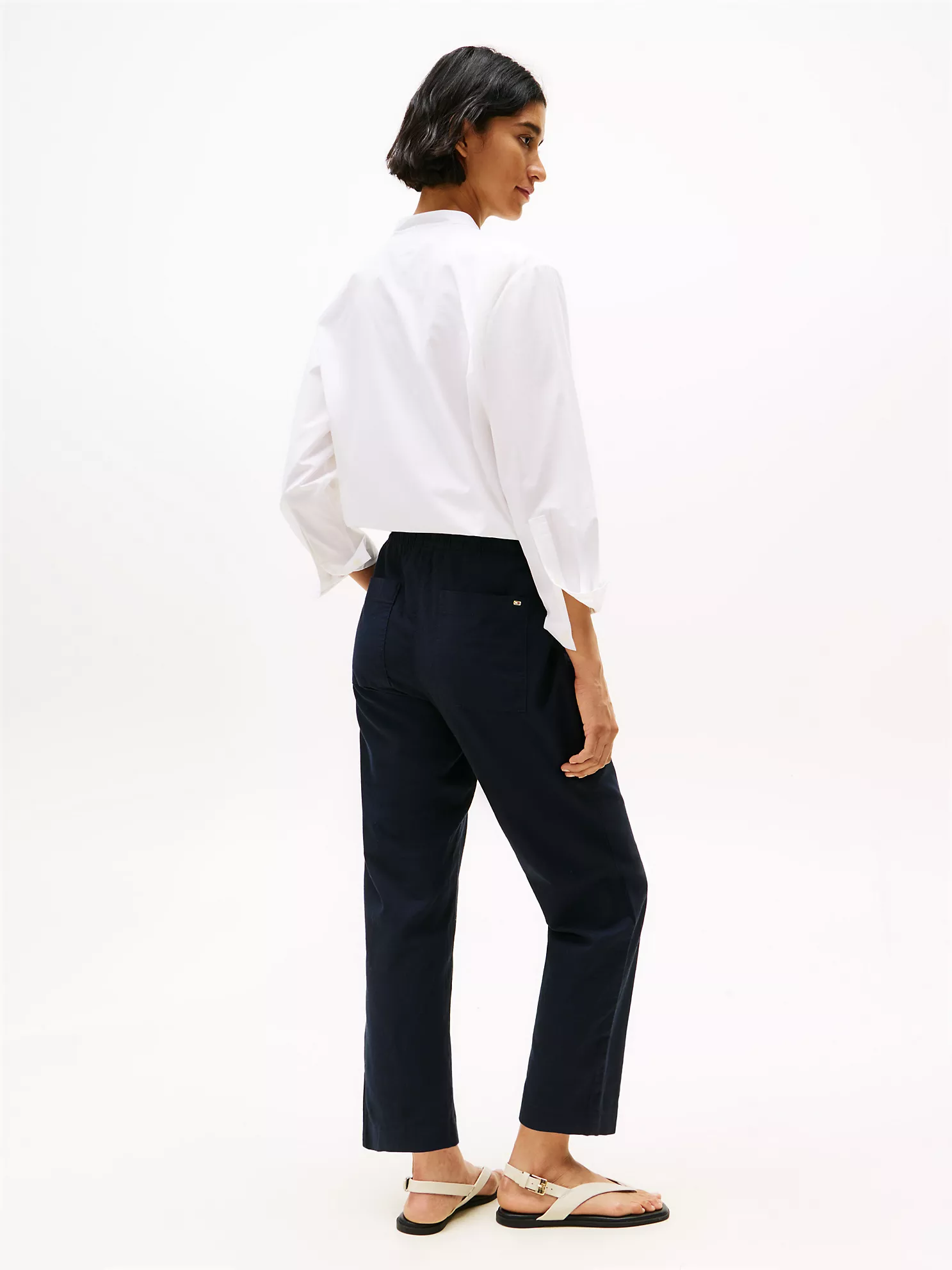 Linen-Blend Pull-On Pant - Navy 9 Linen-Blend Pull-On Pant
- Navy