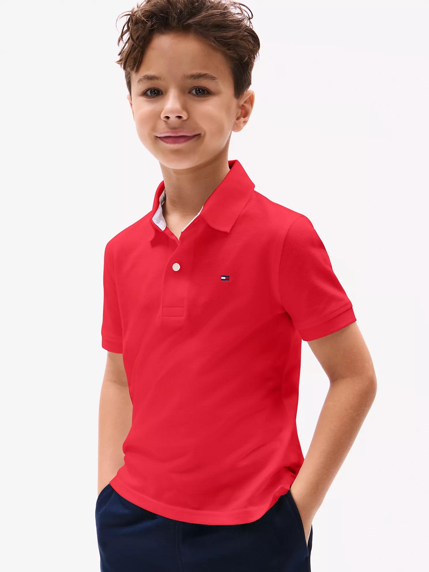 Kids' Solid Stretch Polo - Primary Red 6 Kids' Solid Stretch Polo
- Primary Red