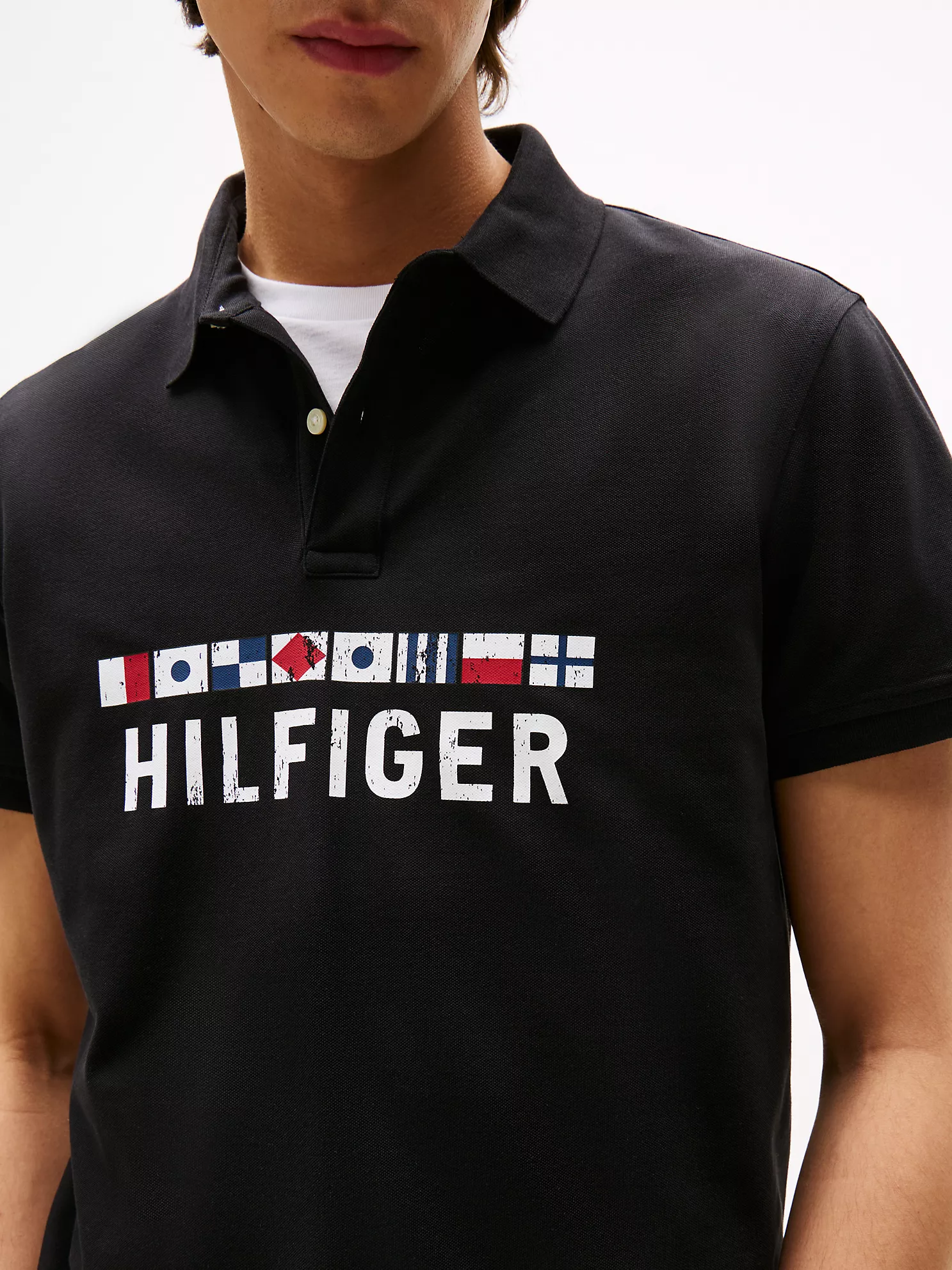 Regular Fit Nautical Graphic Logo Polo - Black 7 Regular Fit Nautical Graphic Logo Polo
- Black