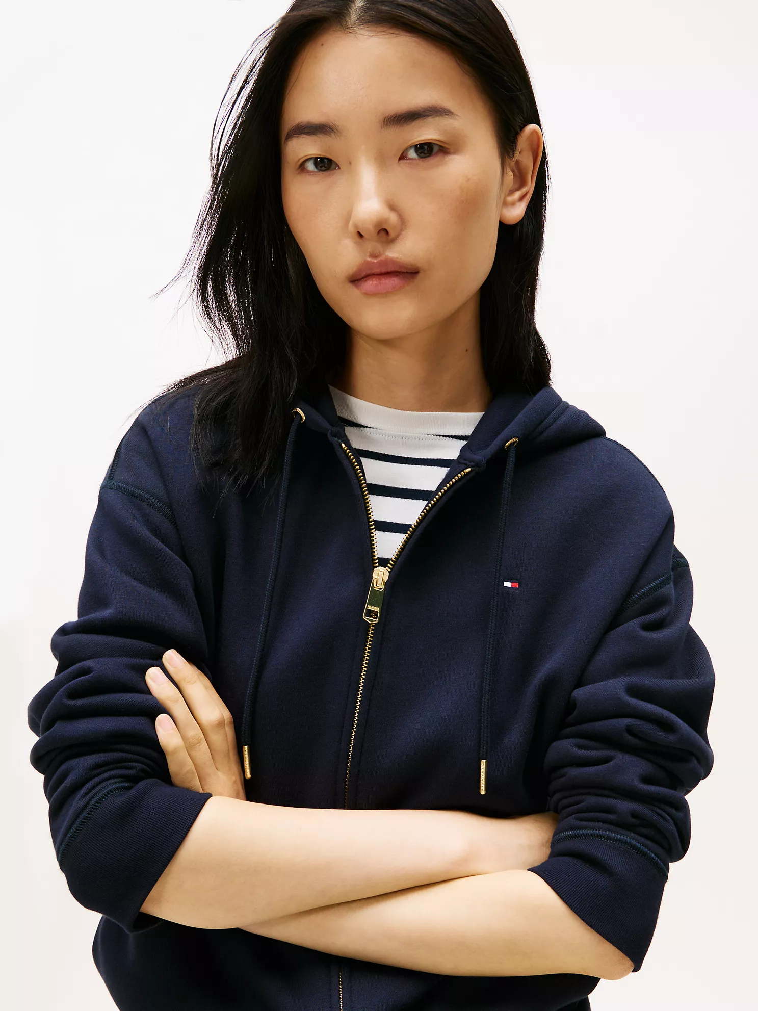 Relaxed Fit Plush-Lined Zip Hoodie - Navy 7 Relaxed Fit Plush-Lined Zip Hoodie
- Navy