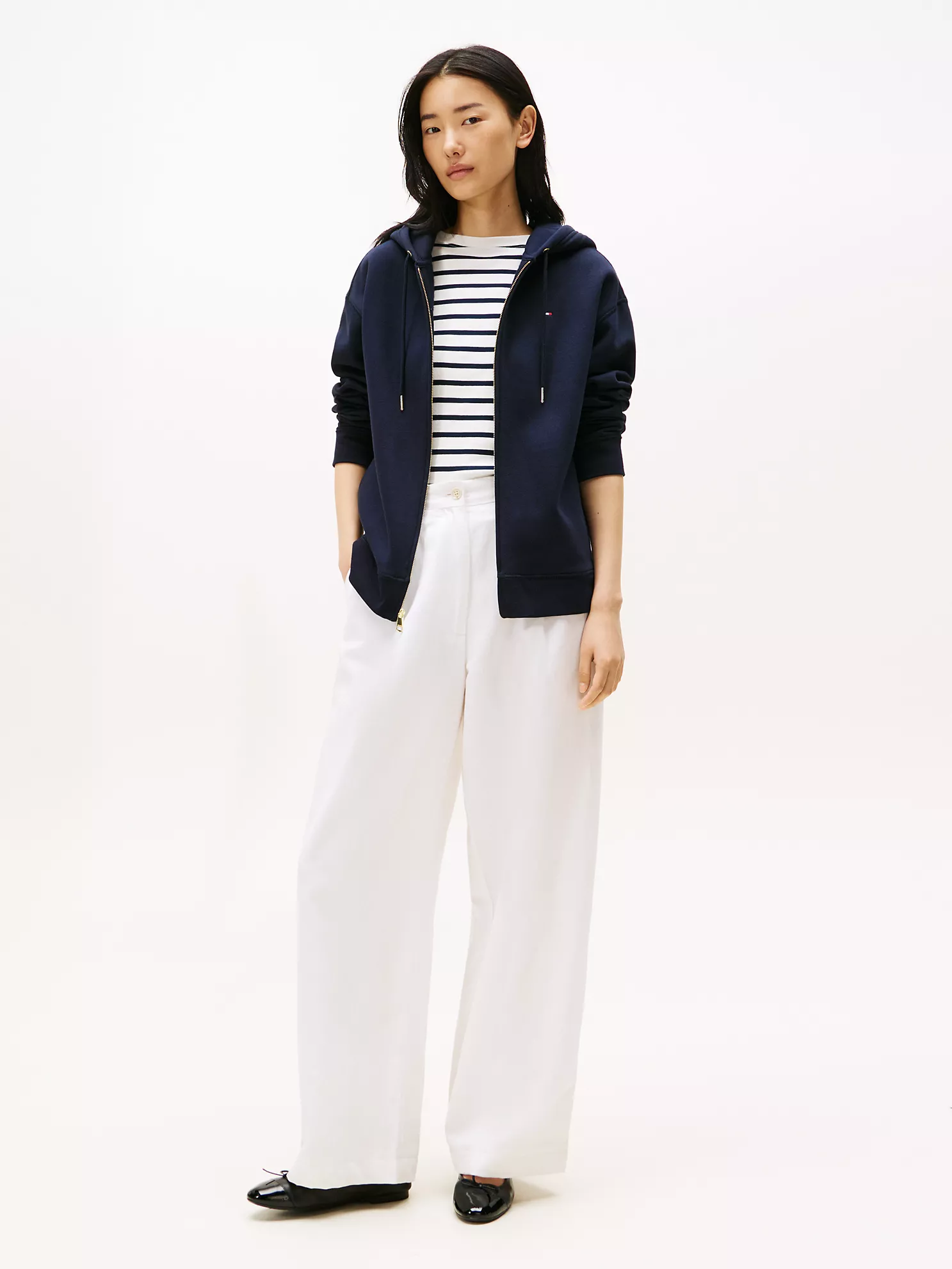 Relaxed Fit Plush-Lined Zip Hoodie - Navy 8 Relaxed Fit Plush-Lined Zip Hoodie
- Navy