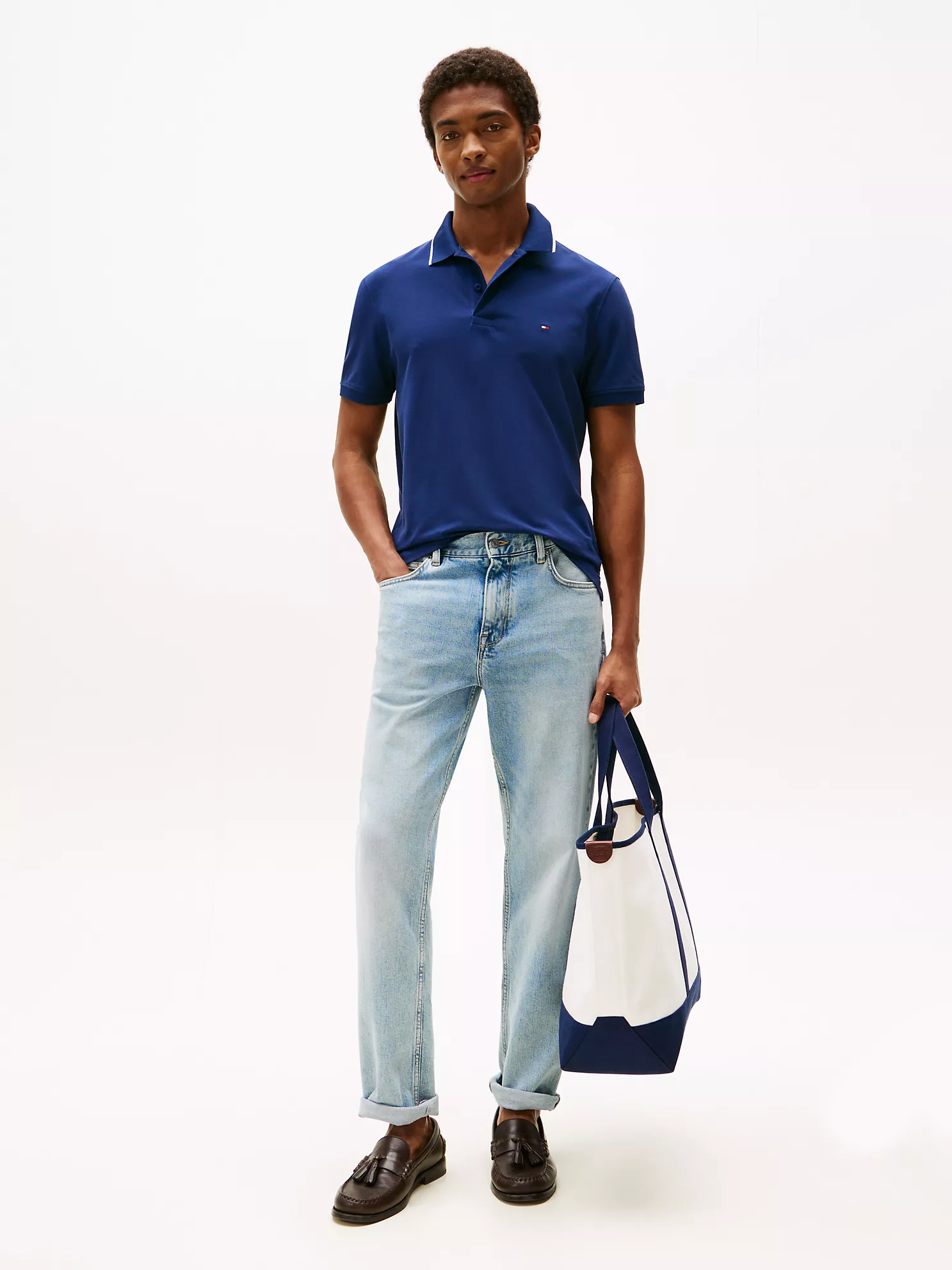 Regular Fit Tipped Performance Polo - Preppy Navy 8 Regular Fit Tipped Performance Polo
- Preppy Navy