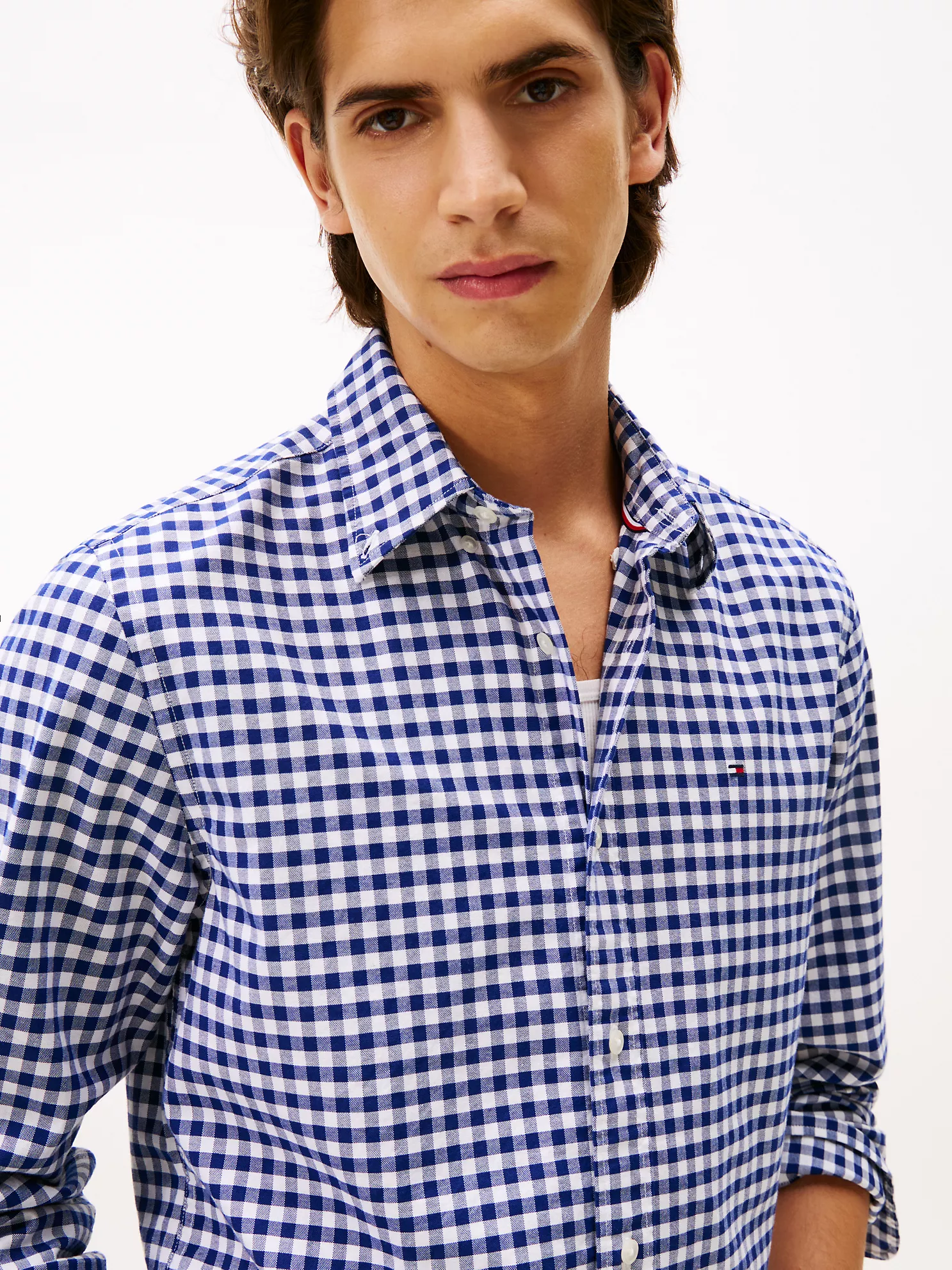 Regular Fit Gingham Oxford Shirt - Navy/Optic White 7 Regular Fit Gingham Oxford Shirt
- Navy/Optic White