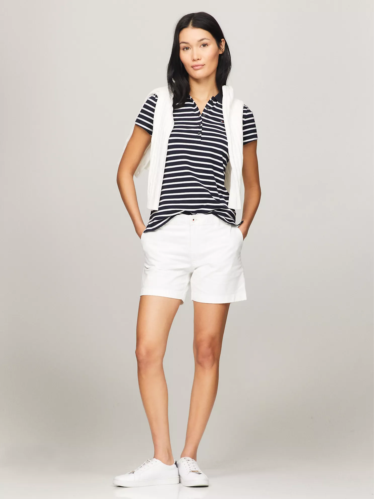 Slim Fit Stripe Stretch Cotton Polo - Navy Multi Stripe 6 Slim Fit Stripe Stretch Cotton Polo
- Navy Multi Stripe