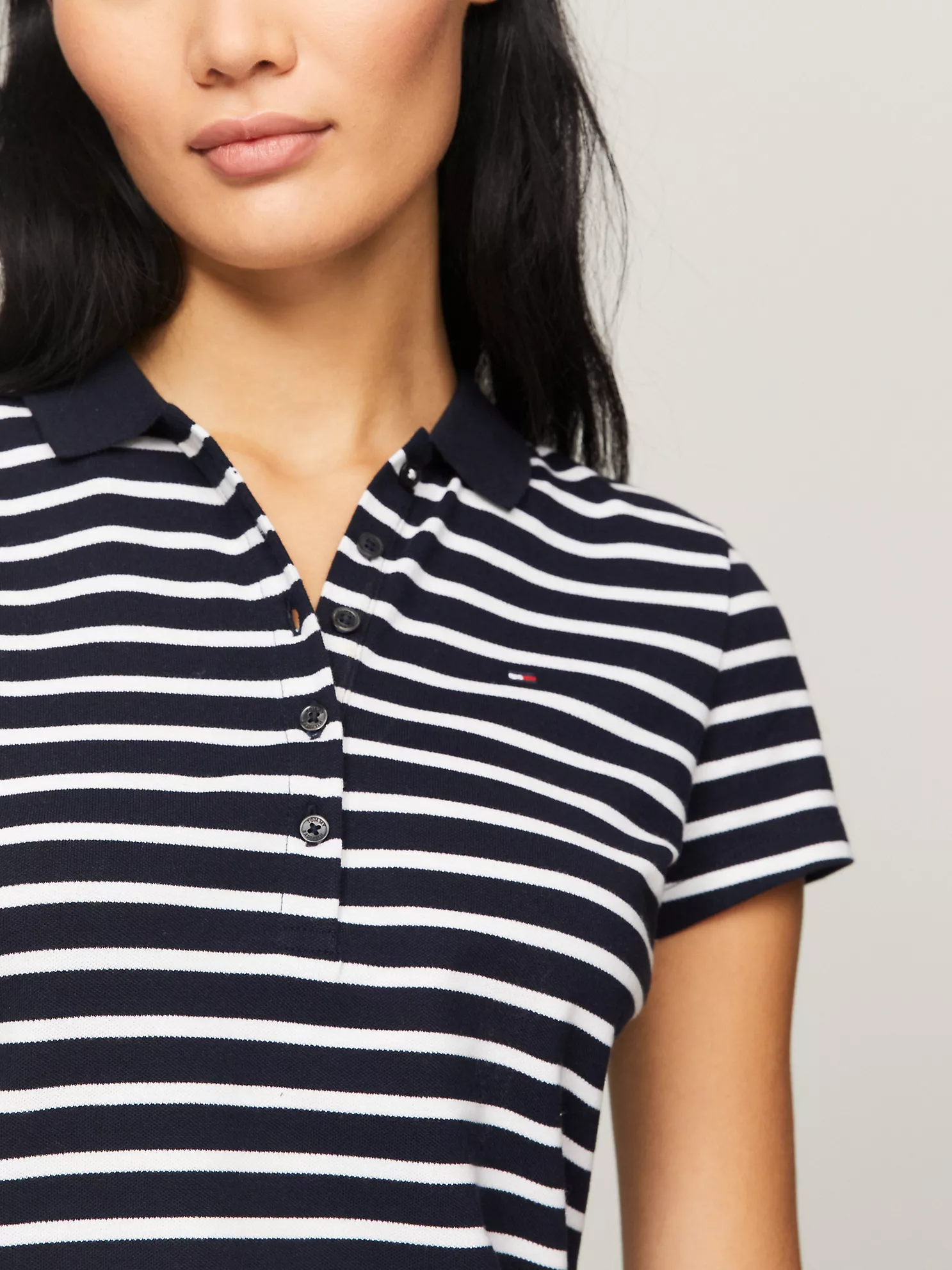Slim Fit Stripe Stretch Cotton Polo - Navy Multi Stripe 7 Slim Fit Stripe Stretch Cotton Polo
- Navy Multi Stripe