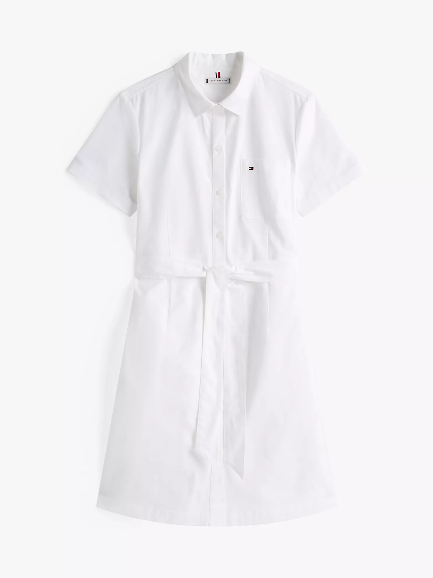Short-Sleeve Belted Oxford Shirtdress - Optic White 10 Short-Sleeve Belted Oxford Shirtdress
- Optic White