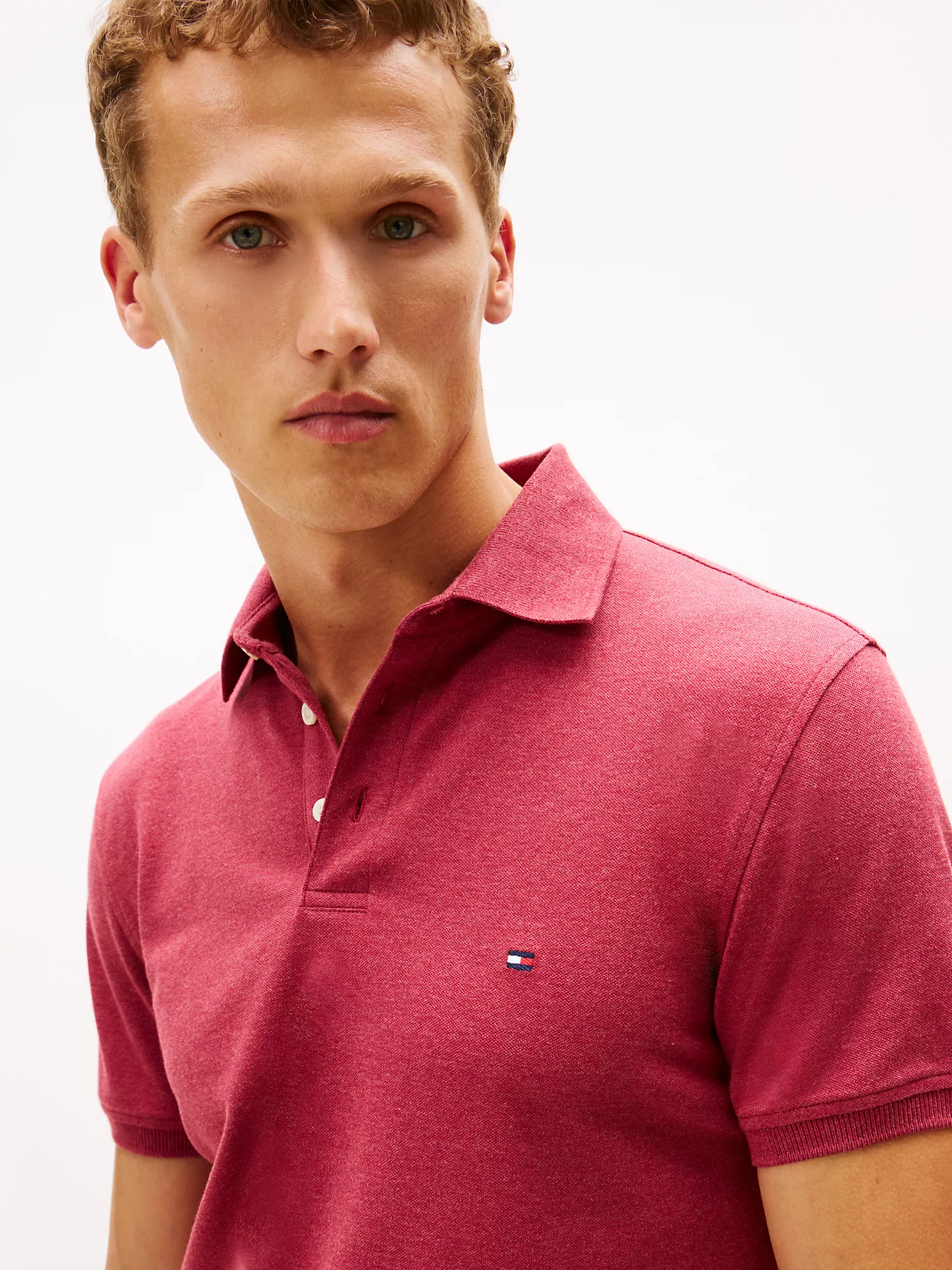 Slim Fit Stretch Pique Polo - Red Heather 7 Slim Fit Stretch Pique Polo
- Red Heather