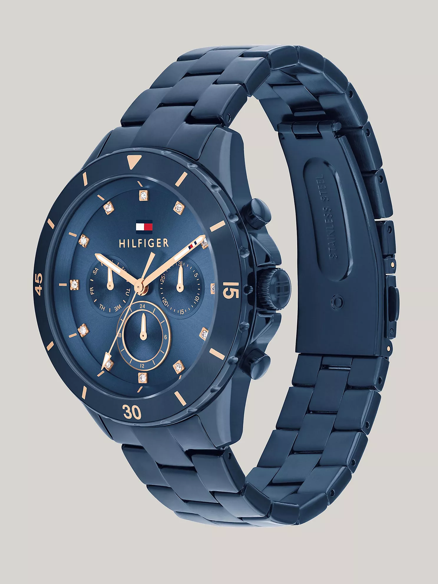 40MM Blue Dial Boyfriend Watch - Blue 7 40MM Blue Dial Boyfriend Watch
- Blue