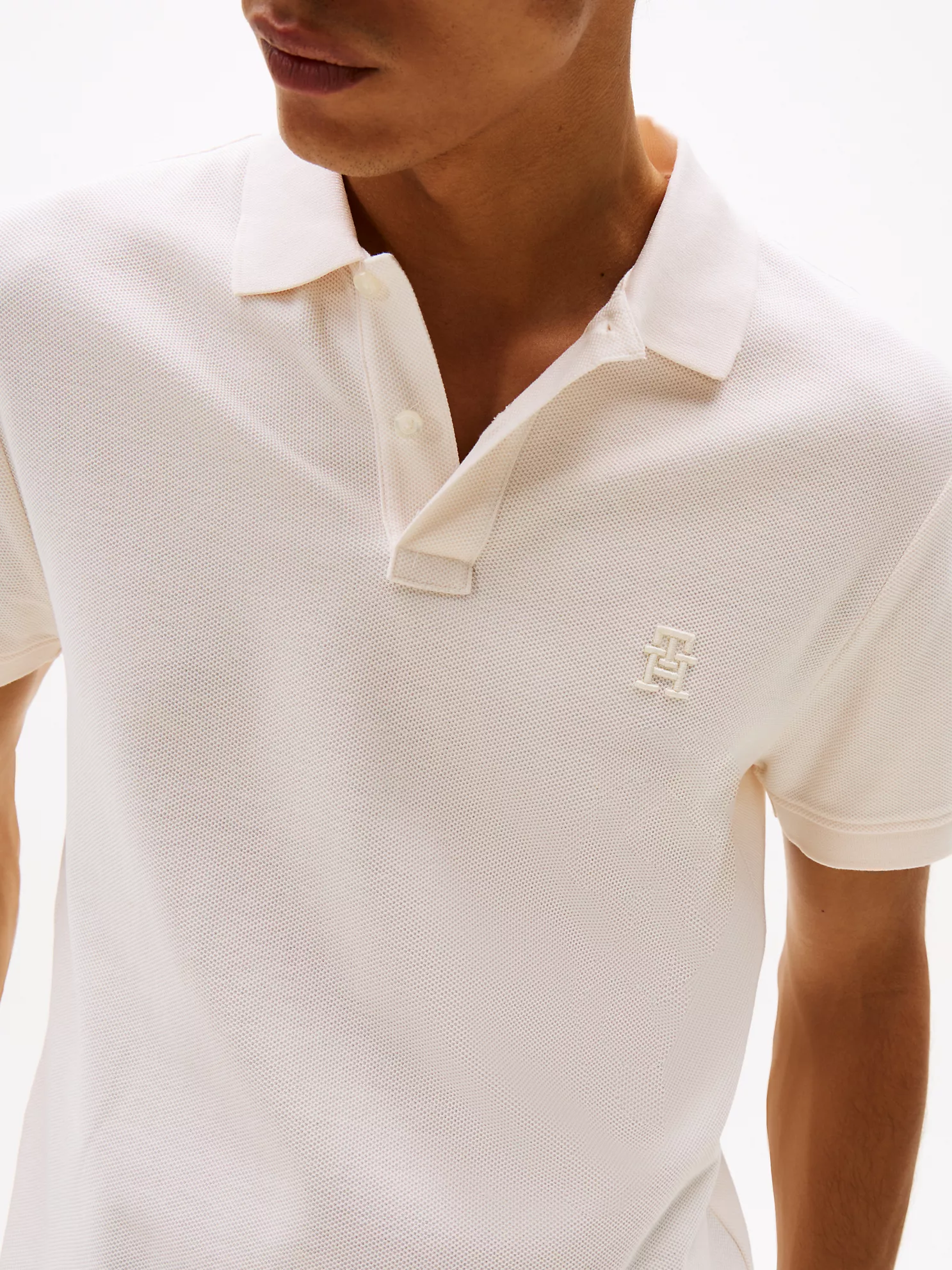 Regular Fit Embroidered Monogram Polo - Ivory Petal 7 Regular Fit Embroidered Monogram Polo
- Ivory Petal