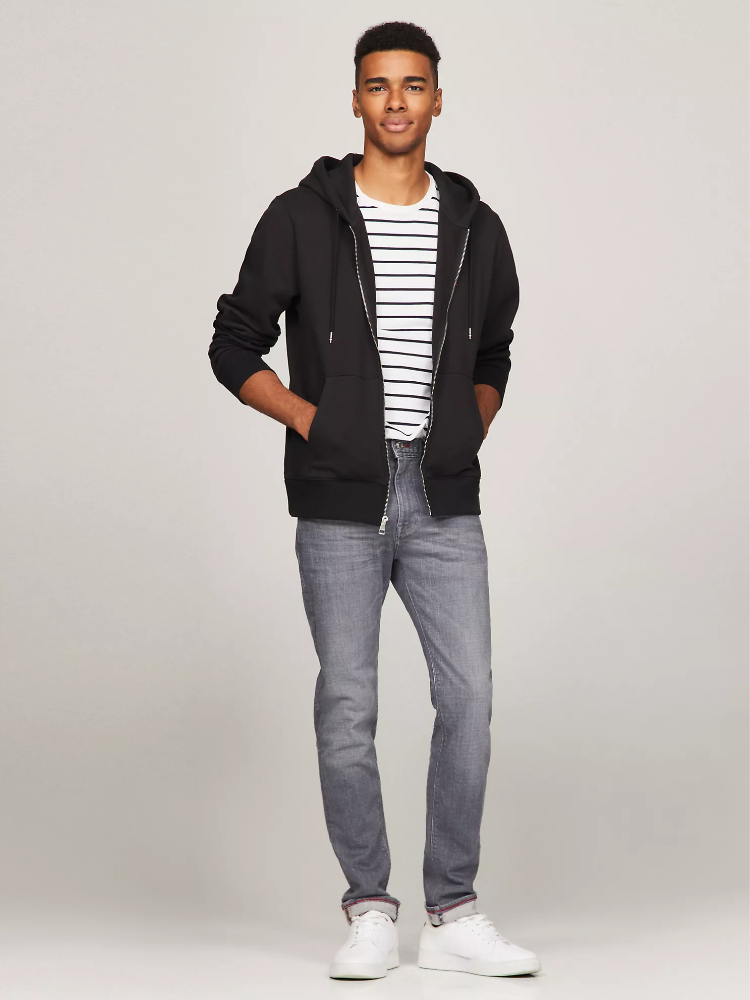 Solid Logo Zip Hoodie - Black 6 Solid Logo Zip Hoodie
- Black