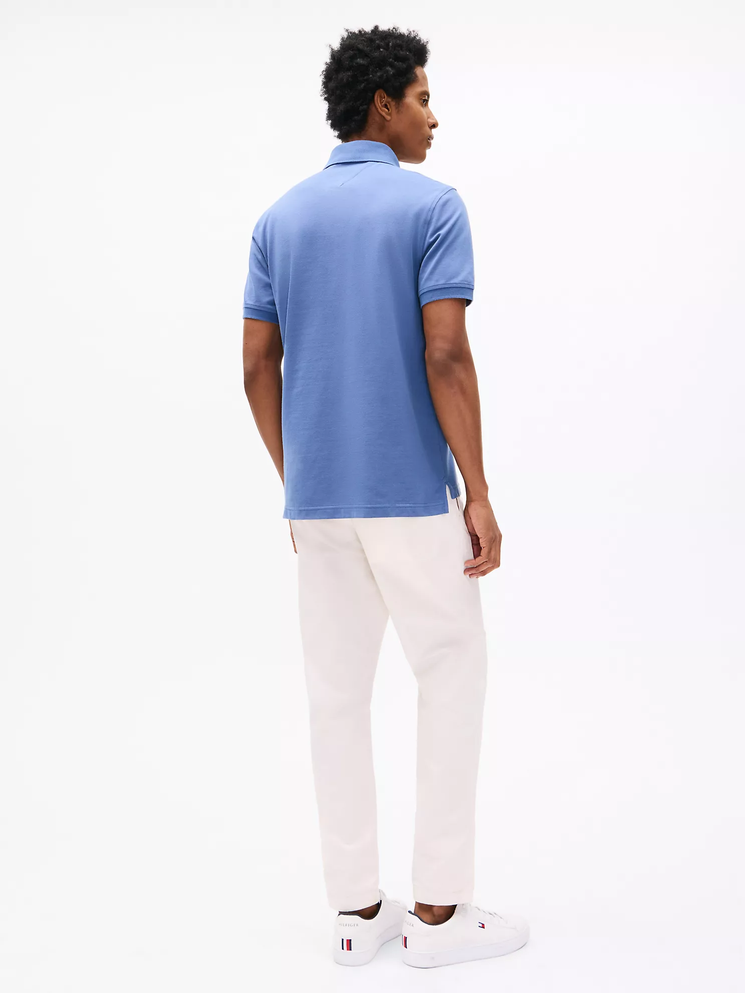 Slim Fit Block Stripe Polo - Faded Indigo 8 Slim Fit Block Stripe Polo
- Faded Indigo