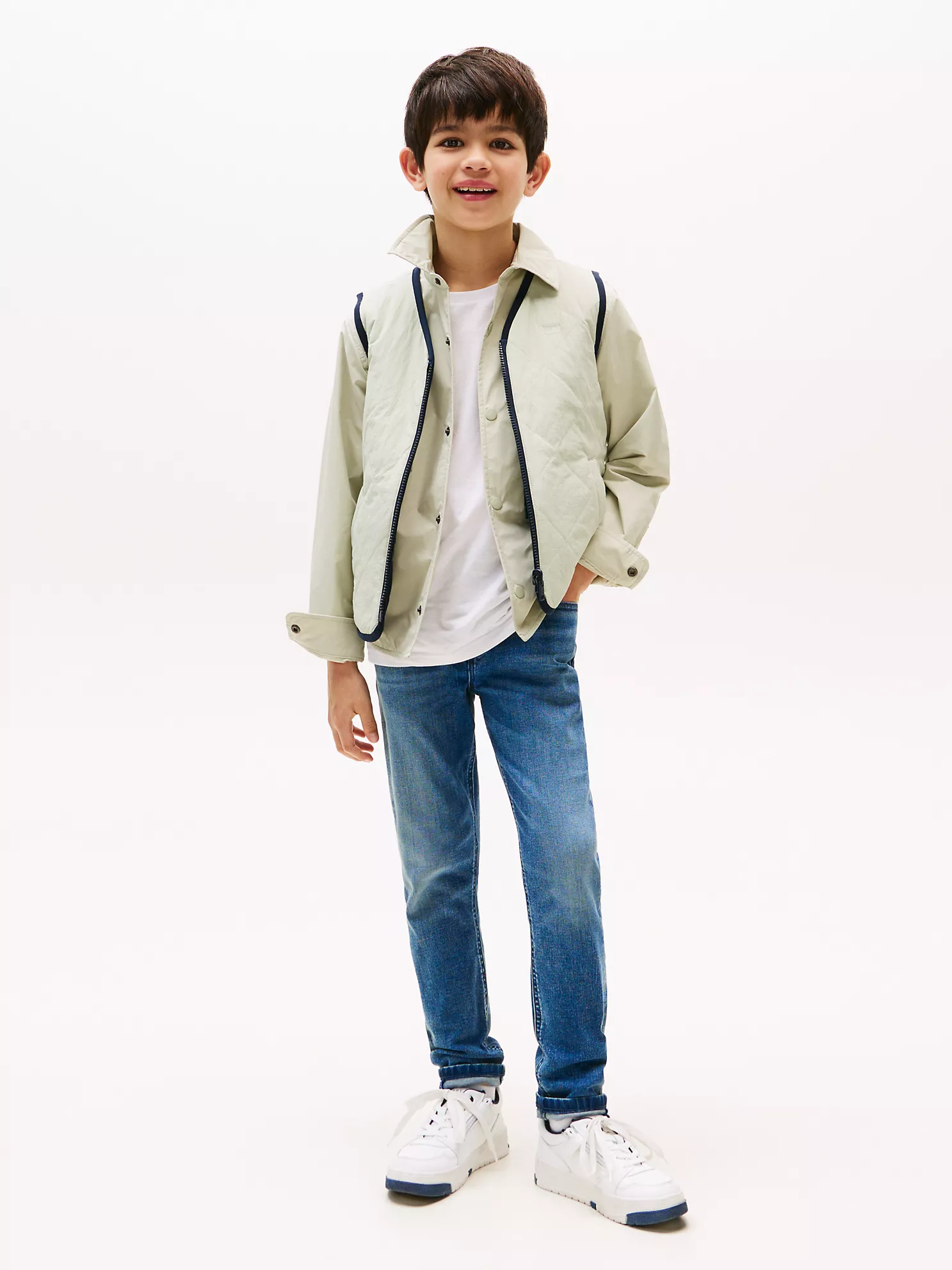Kids' Faded Mid-Wash Slim Fit Jean - Blue 1 Kids' Faded Mid-Wash Slim Fit Jean
- Blue