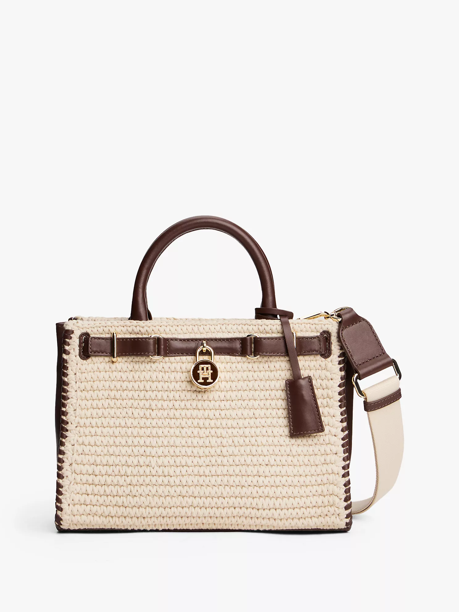 Leather Mini Tote Bag - Rich Walnut / Neutral Mix 1 Leather Mini Tote Bag
- Rich Walnut / Neutral Mix