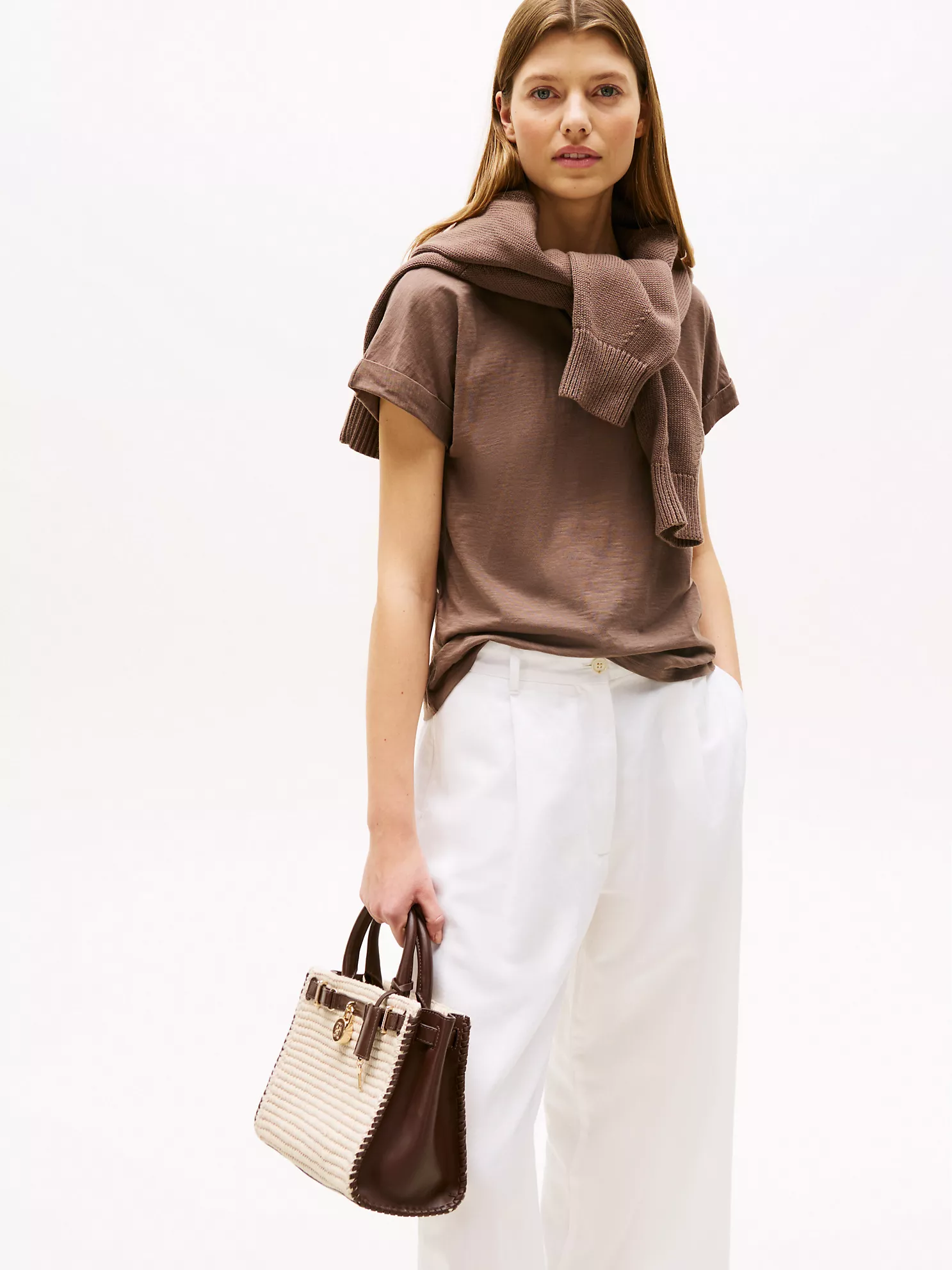 Leather Mini Tote Bag - Rich Walnut / Neutral Mix 10 Leather Mini Tote Bag
- Rich Walnut / Neutral Mix