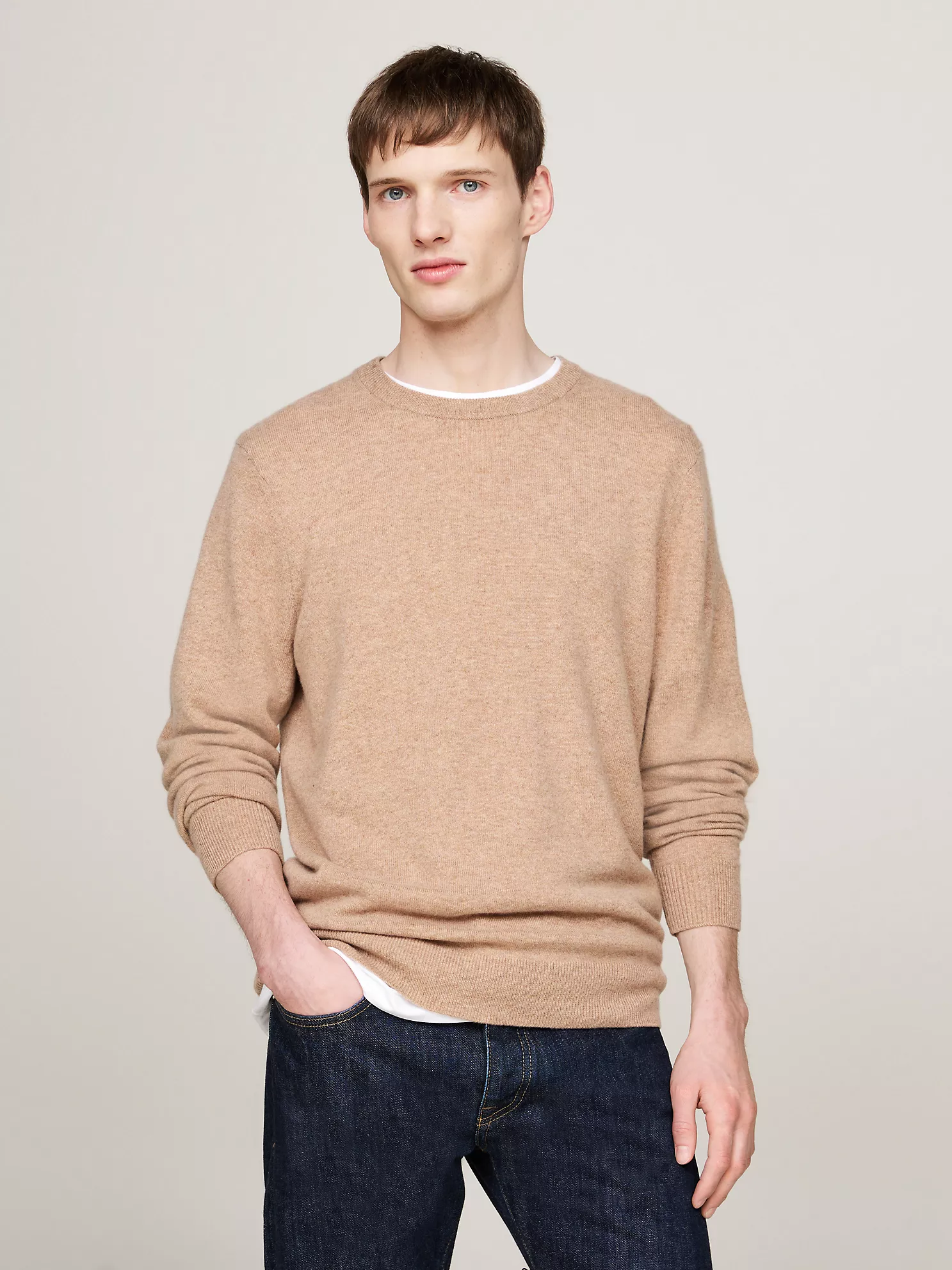 Solid Cashmere Sweater - Hickory 1 Solid Cashmere Sweater
- Hickory
