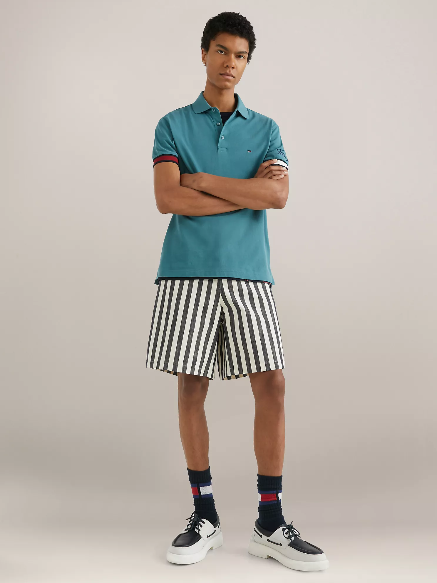 Slim Fit Flag Cuff Polo - Frosted Green 7 Slim Fit Flag Cuff Polo
- Frosted Green