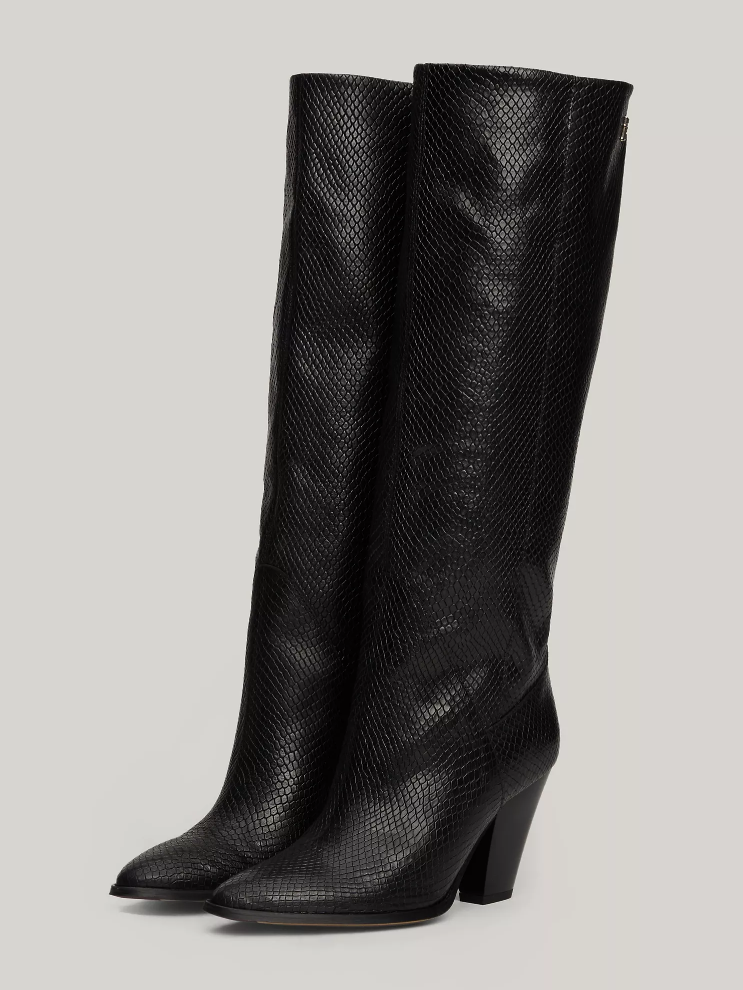 Snake Embossed Leather Cowboy Boot - Black Python 9 Snake Embossed Leather Cowboy Boot
- Black Python