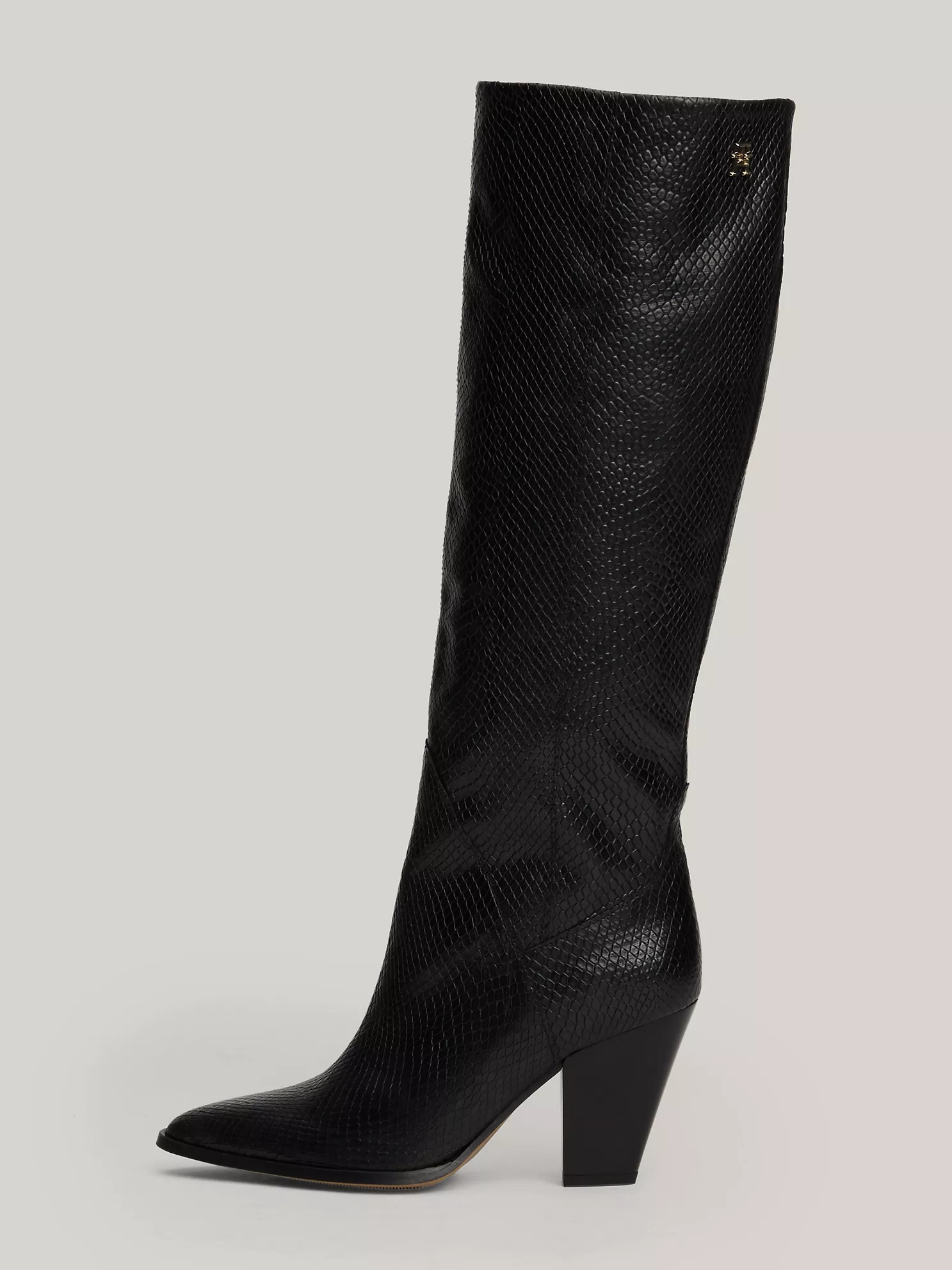 Snake Embossed Leather Cowboy Boot - Black Python 14 Snake Embossed Leather Cowboy Boot
- Black Python