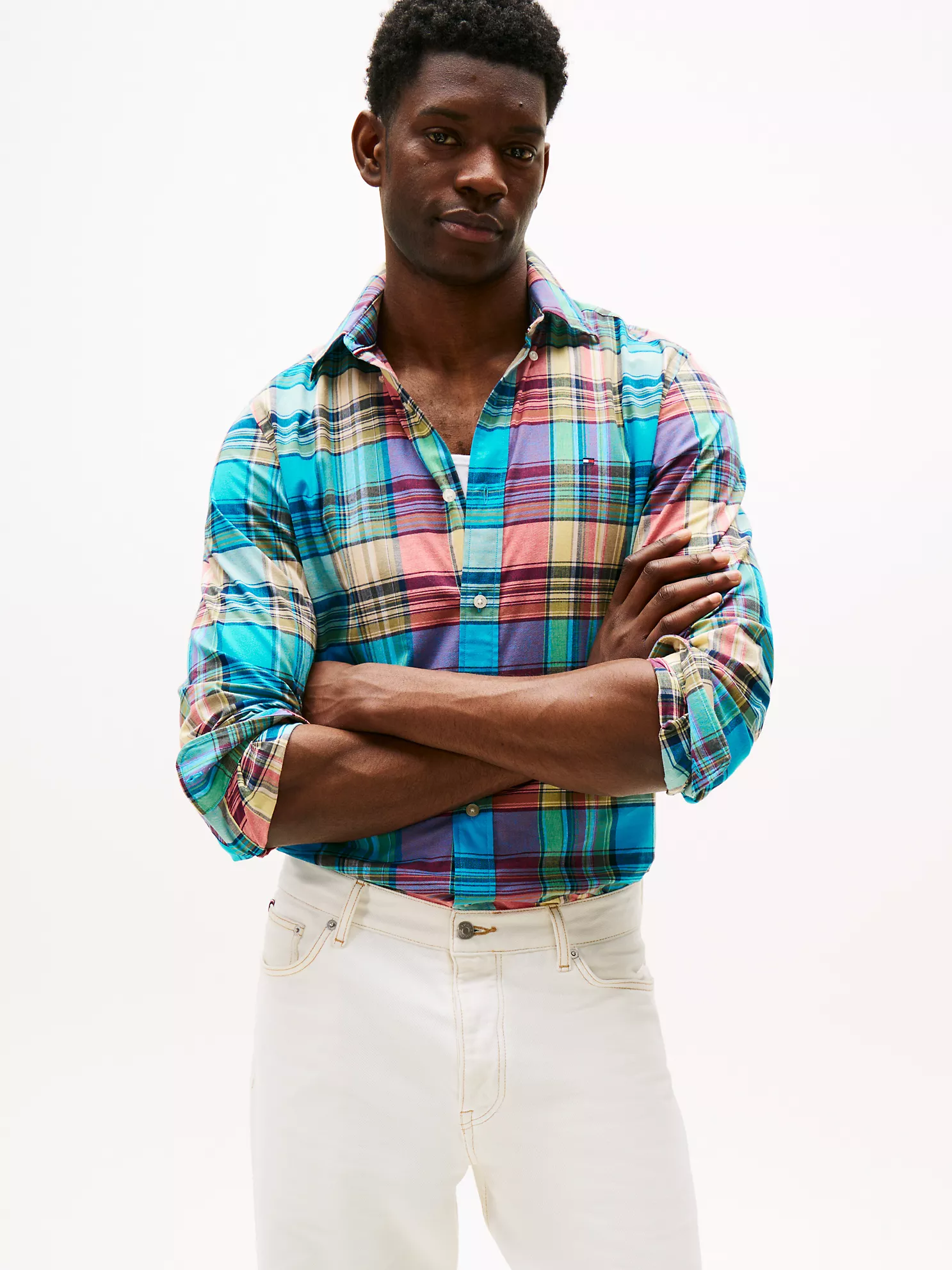 Regular Fit Madras Shirt - Primary Red Multi 1 Regular Fit Madras Shirt
- Primary Red Multi