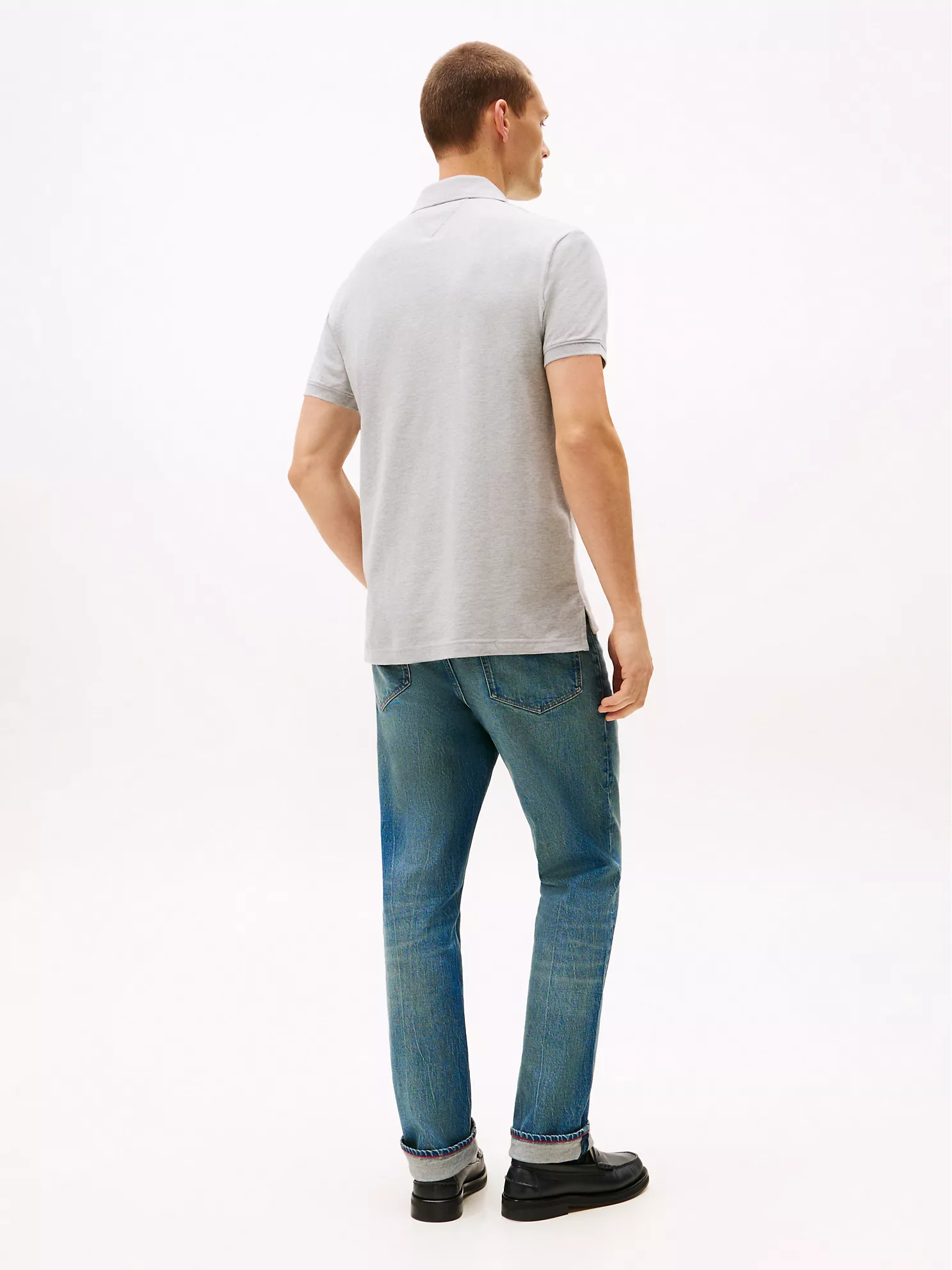Regular Fit Embroidered Stripe Polo - Grey Heather 9 Regular Fit Embroidered Stripe Polo
- Grey Heather