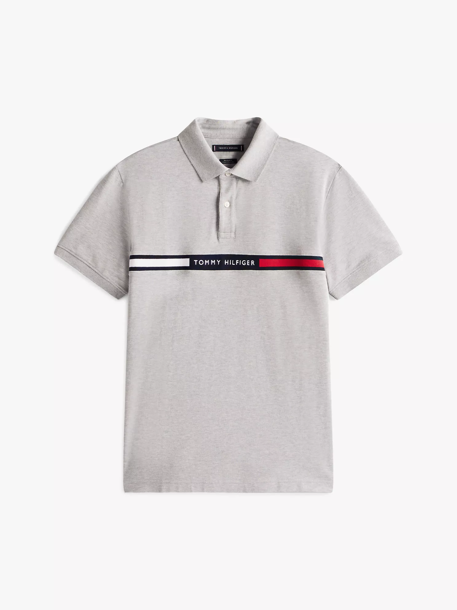 Regular Fit Embroidered Stripe Polo - Grey Heather 10 Regular Fit Embroidered Stripe Polo
- Grey Heather