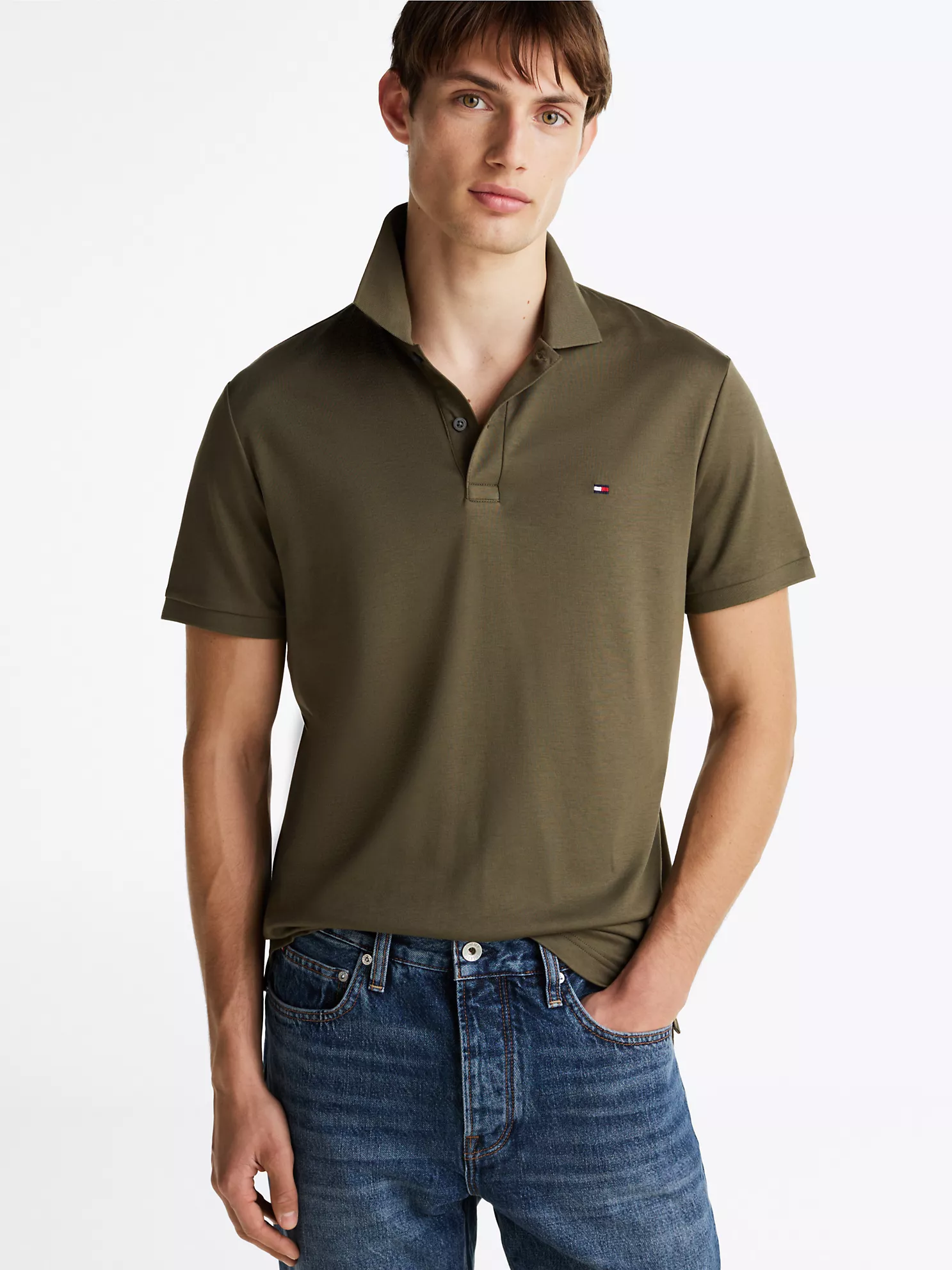 Regular Fit Cotton Polo - Army Green 1 Regular Fit Cotton Polo
- Army Green