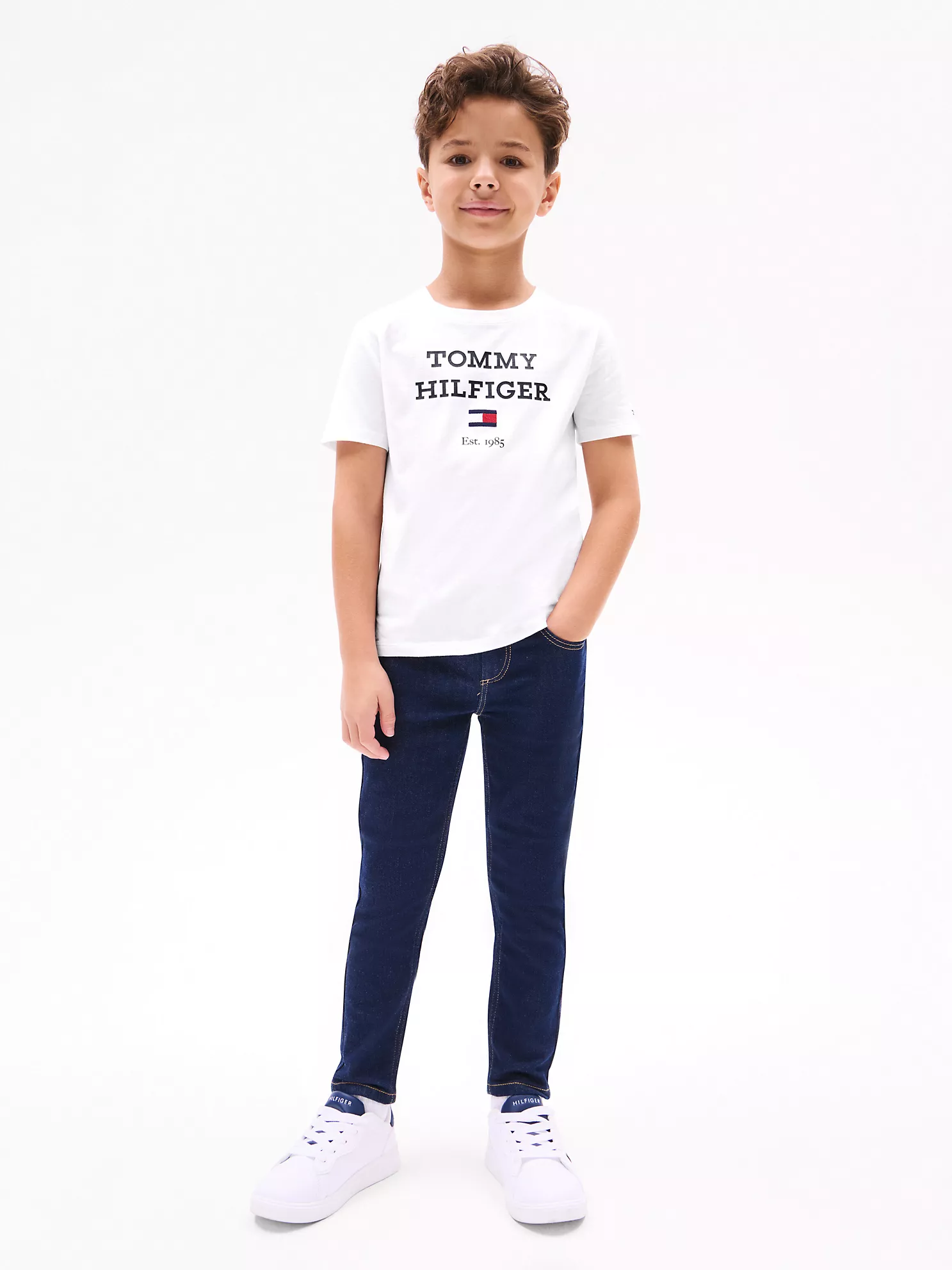 Kids' Hilfiger Logo T-Shirt - Optic White 8 Kids' Hilfiger Logo T-Shirt
- Optic White