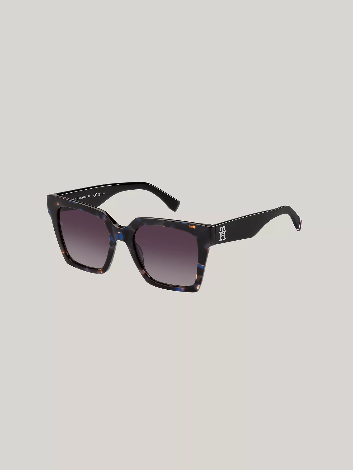 TH Logo Oversized Butterfly Sunglasses
         - Blue Havana