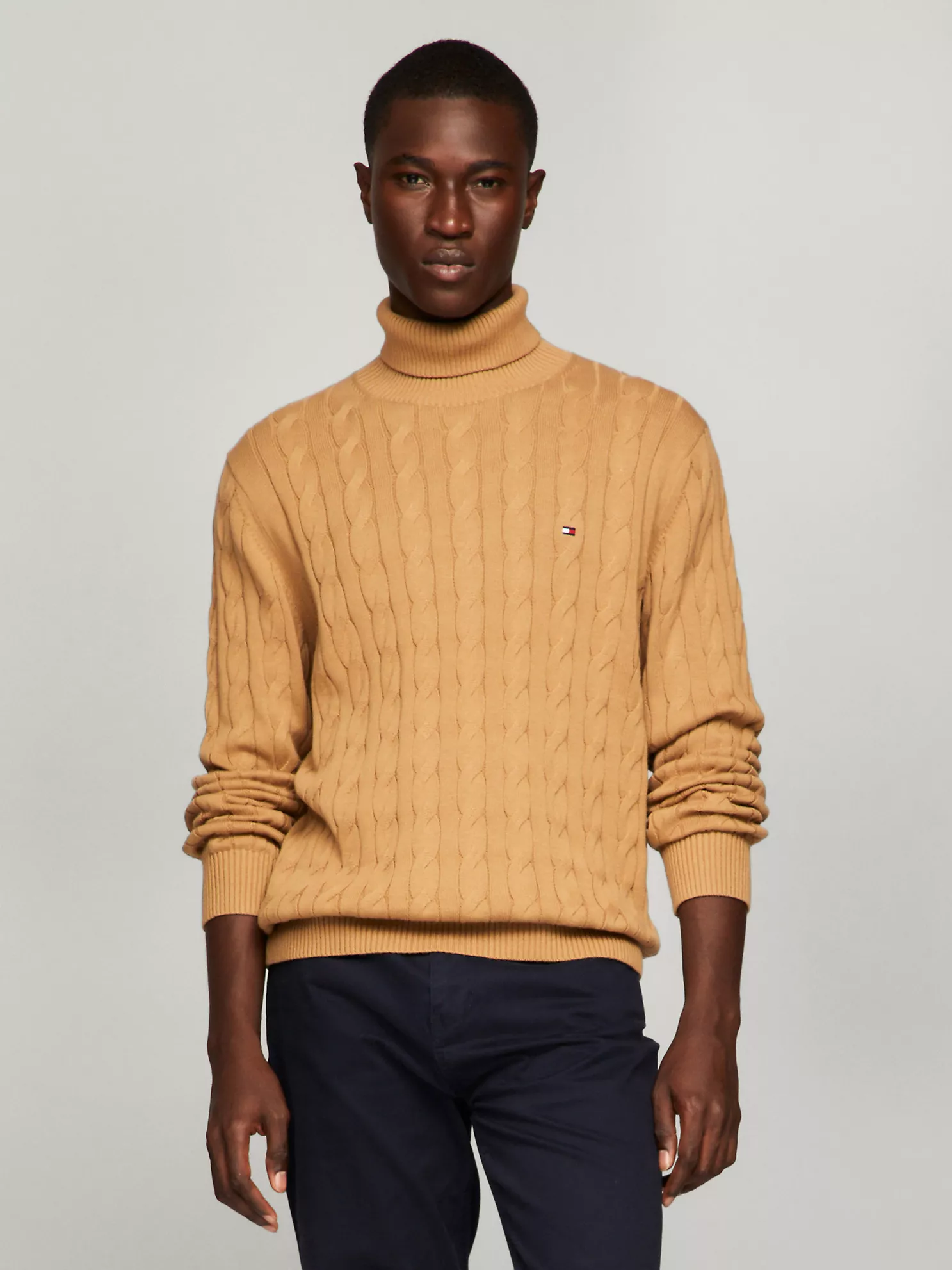 Cable Knit Turtleneck Sweater - Pinecone Tan 1 Cable Knit Turtleneck Sweater
- Pinecone Tan