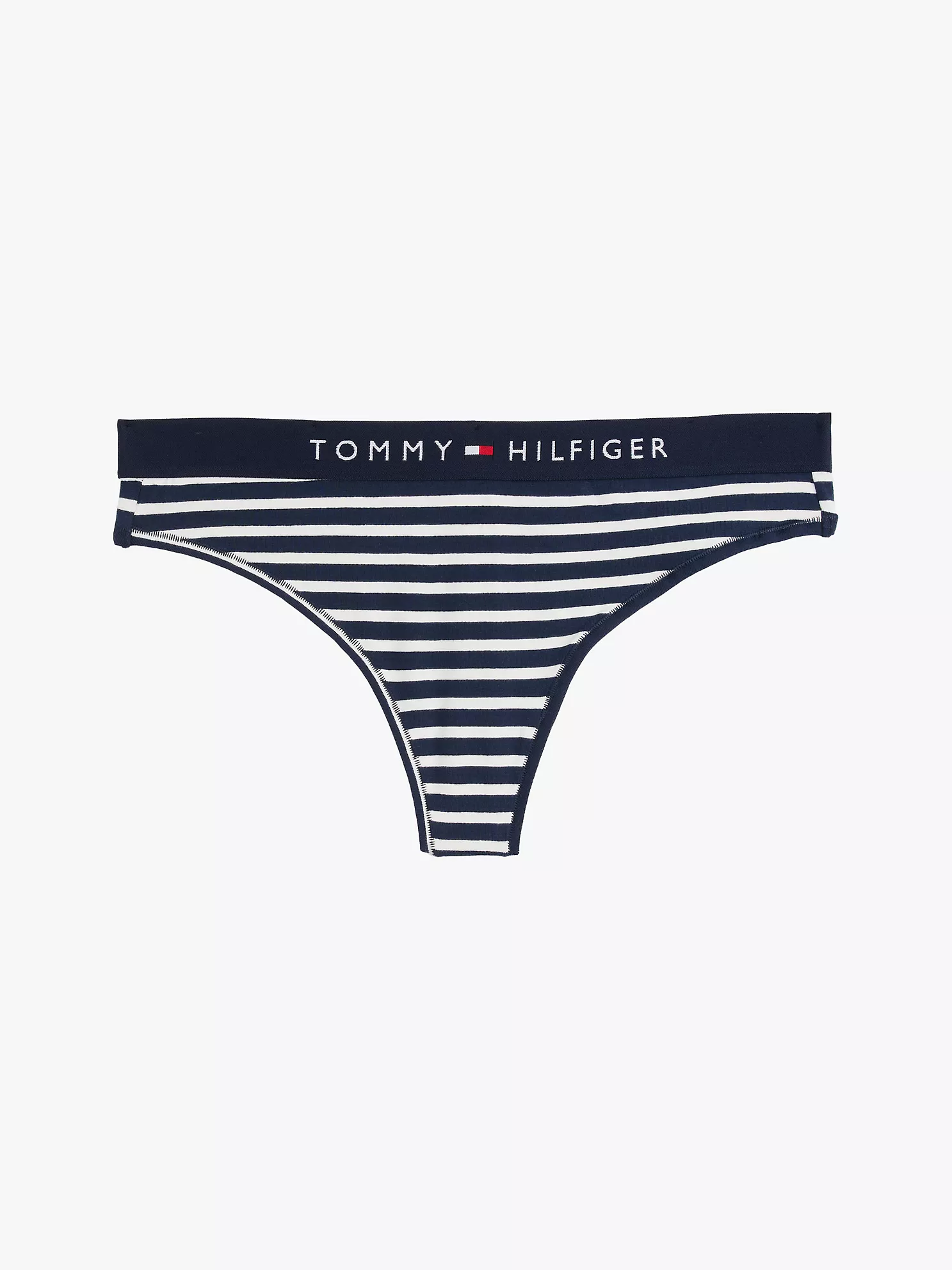Tommy Logo Stretch Cotton Thong - Breton Small Dark Night Navy 10 Tommy Logo Stretch Cotton Thong
- Breton Small Dark Night Navy