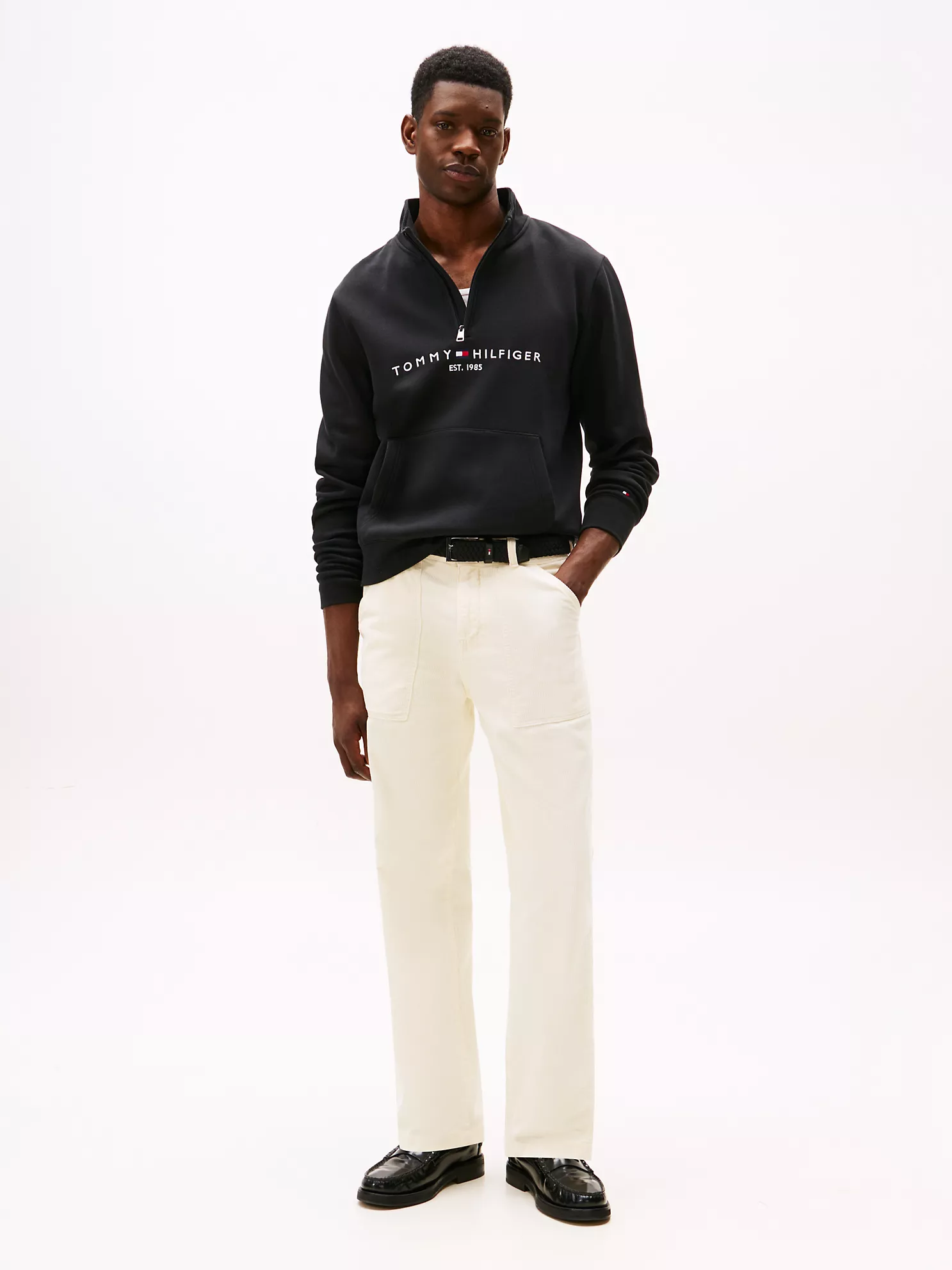 Embroidered Tommy Logo Quarter-Zip - Black 8 Embroidered Tommy Logo Quarter-Zip
- Black