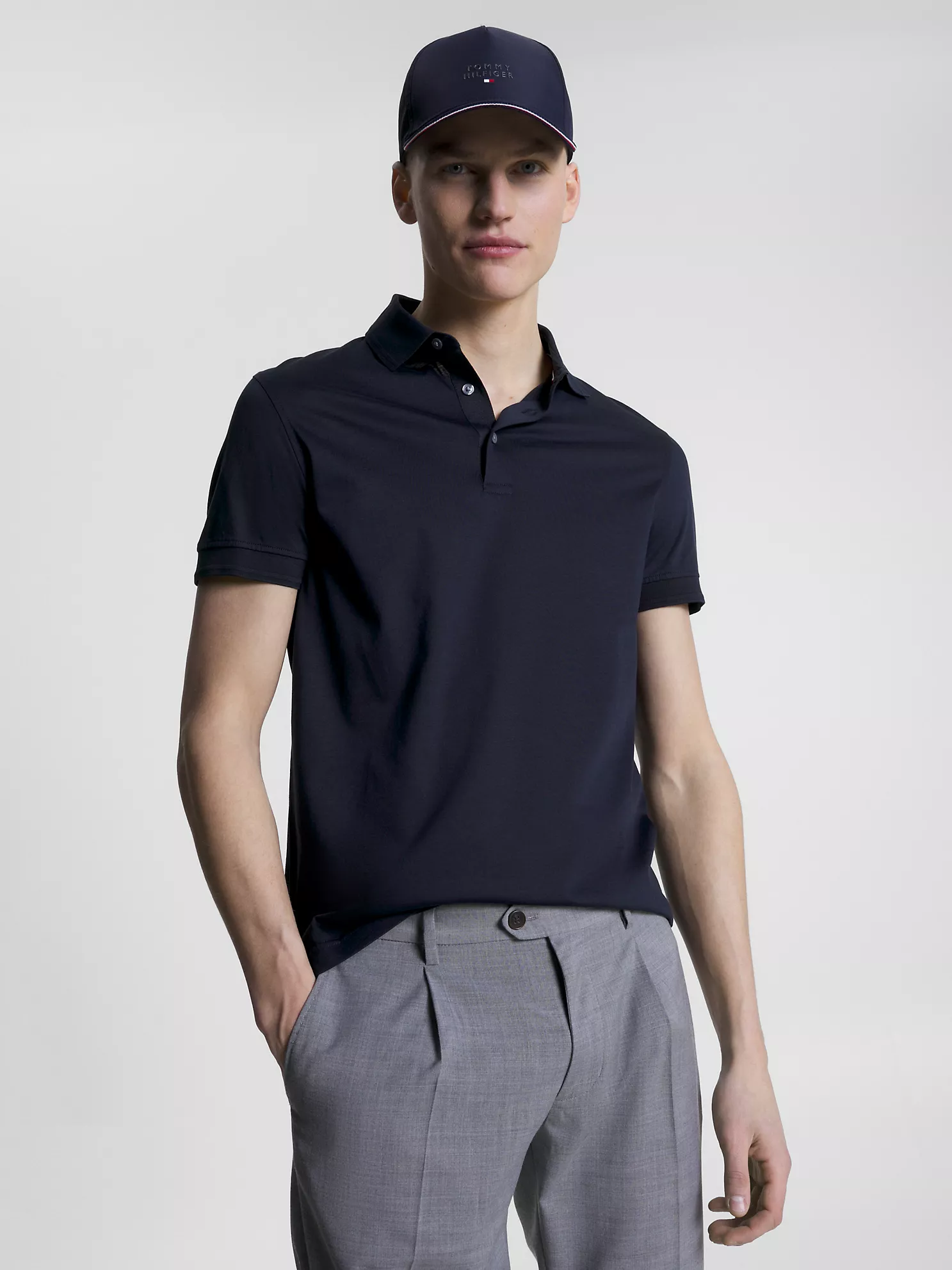 Slim Fit Mercerized Polo - Navy 1 Slim Fit Mercerized Polo
- Navy