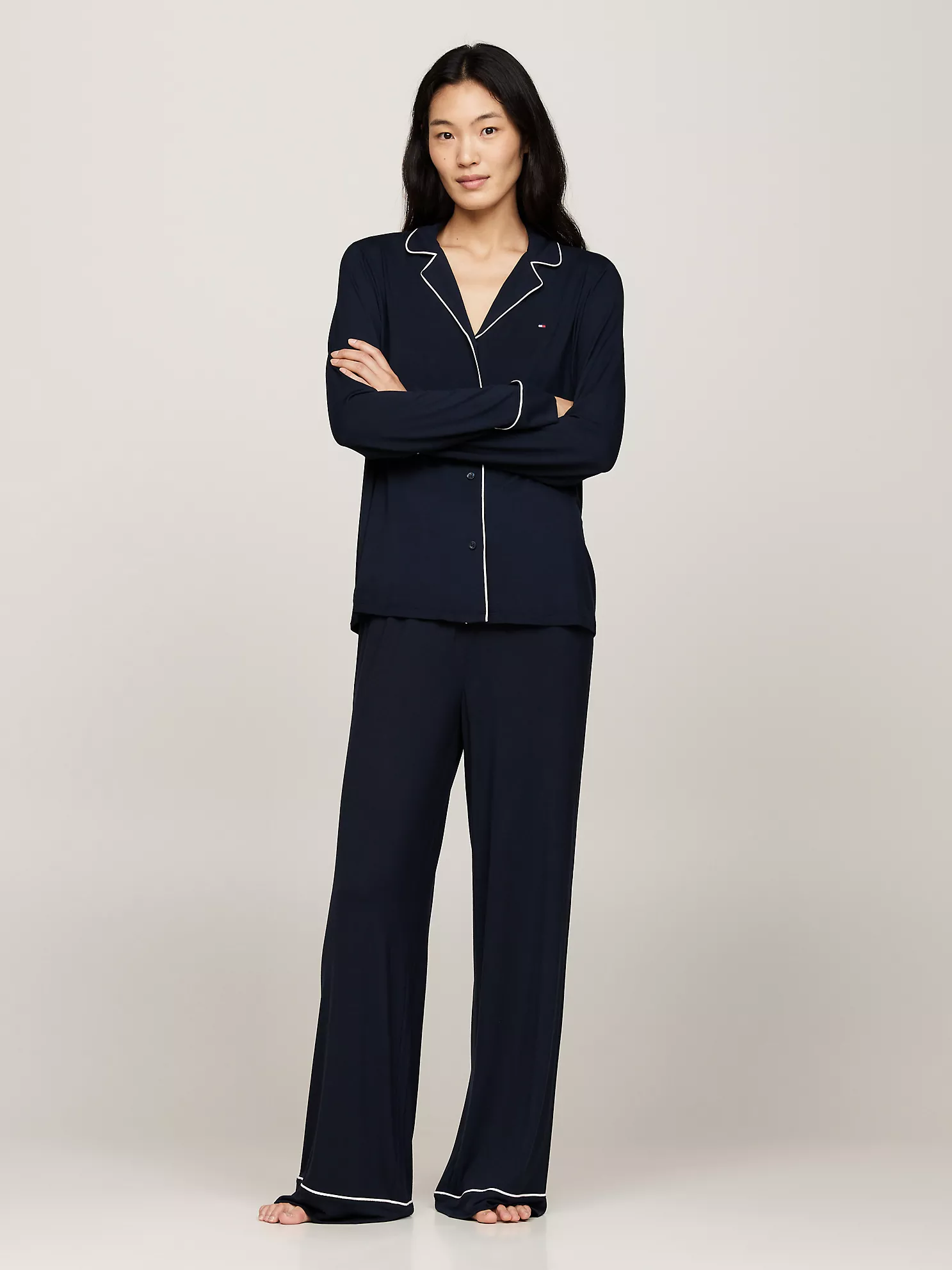 Modal Top & Pant Pajama Set - Navy 1 Modal Top & Pant Pajama Set
- Navy