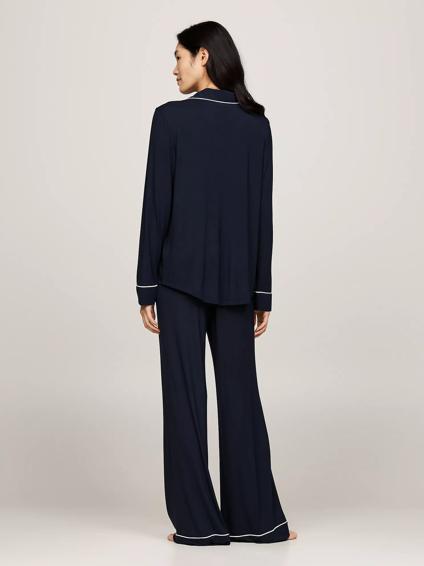Modal Top & Pant Pajama Set - Navy 6 Modal Top & Pant Pajama Set
- Navy