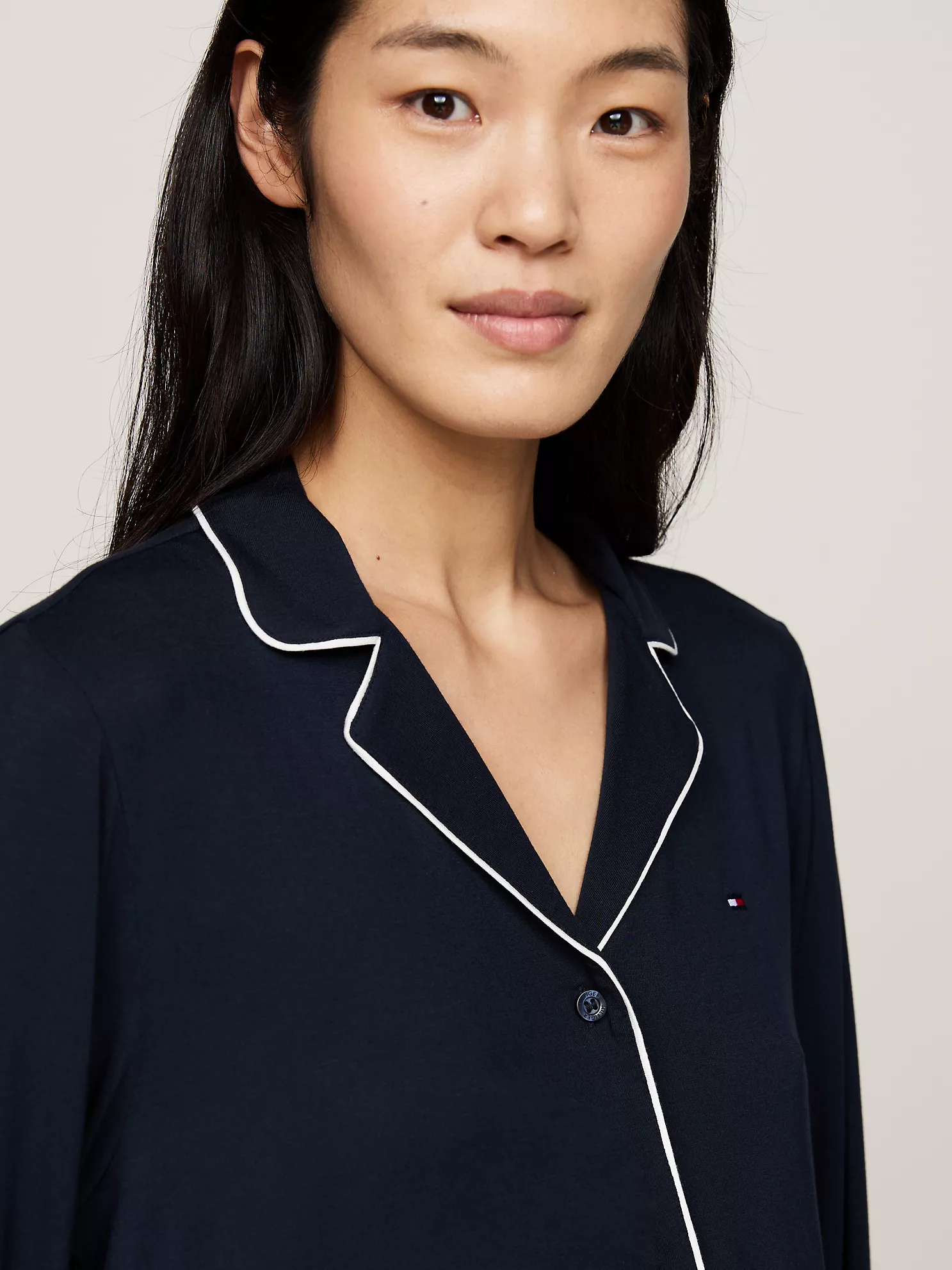 Modal Top & Pant Pajama Set - Navy 7 Modal Top & Pant Pajama Set
- Navy