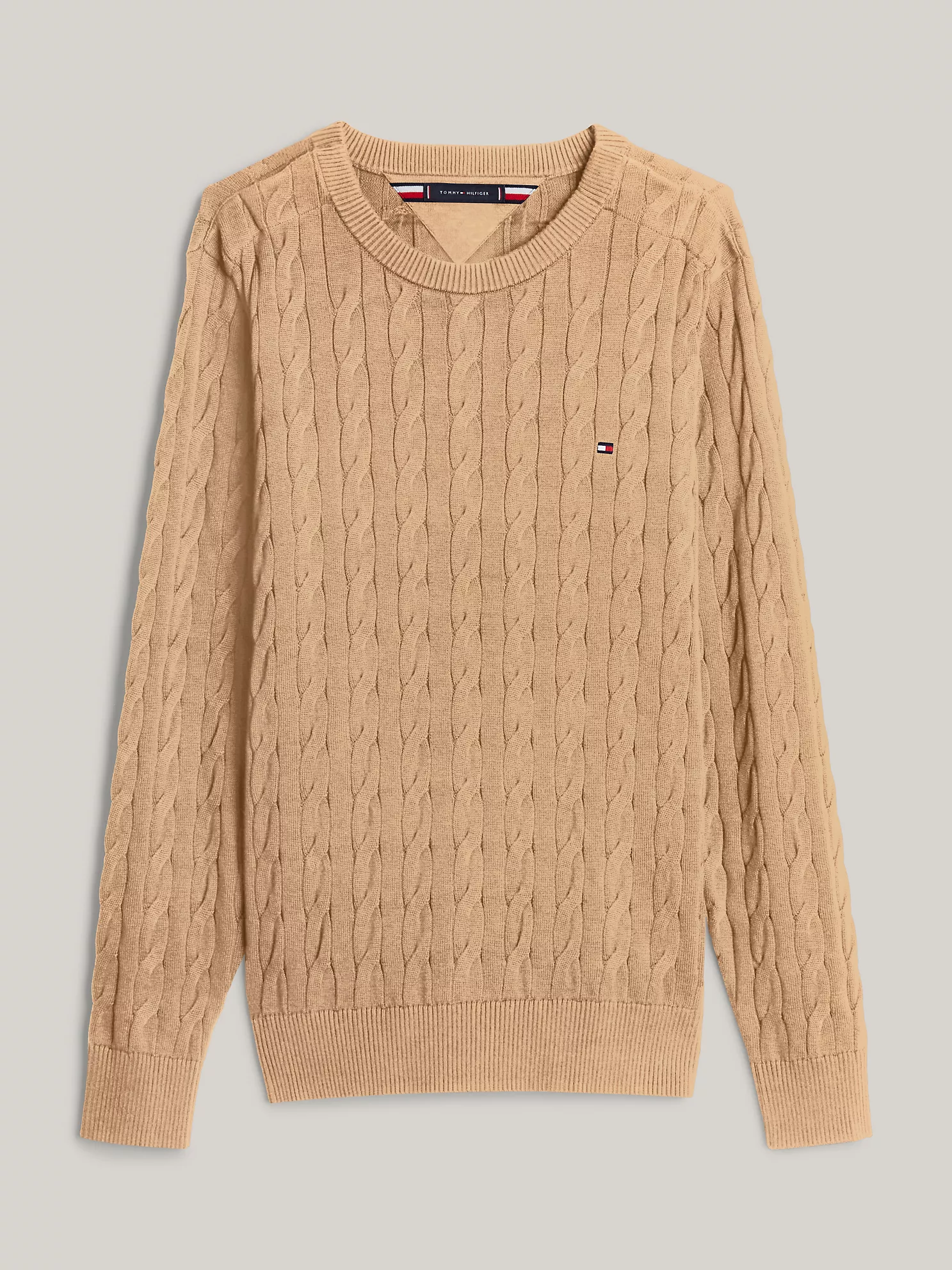 Cable Knit Crewneck Sweater - Safari Canvas 1 Cable Knit Crewneck Sweater
- Safari Canvas