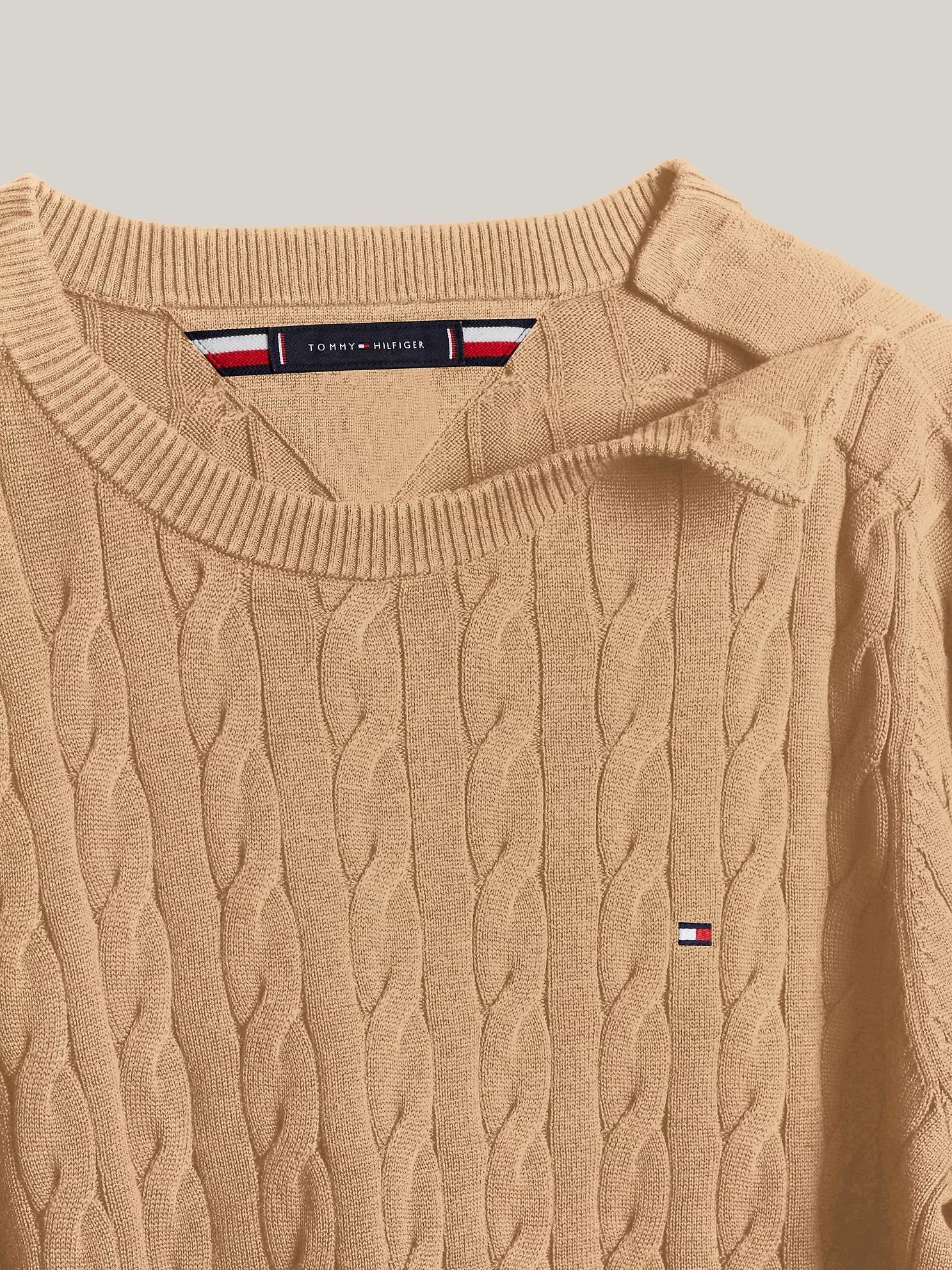 Cable Knit Crewneck Sweater - Safari Canvas 6 Cable Knit Crewneck Sweater
- Safari Canvas